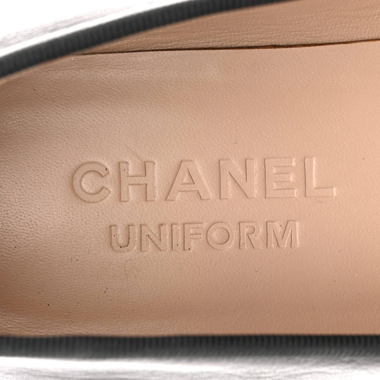 Lambskin Cap Toe CC Uniform Ballerina Flats 37 Black - Top Club
