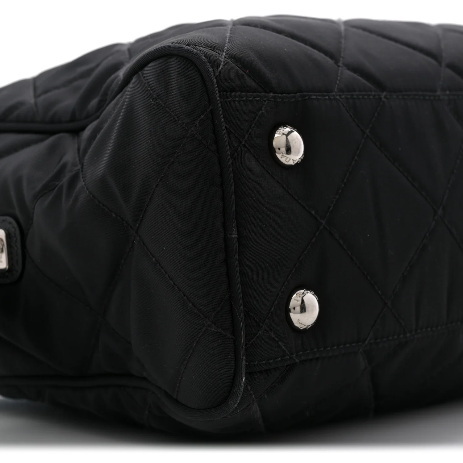 Nylon Tessuto Impuntu Quilted Shoulder Bag Black - Top Club