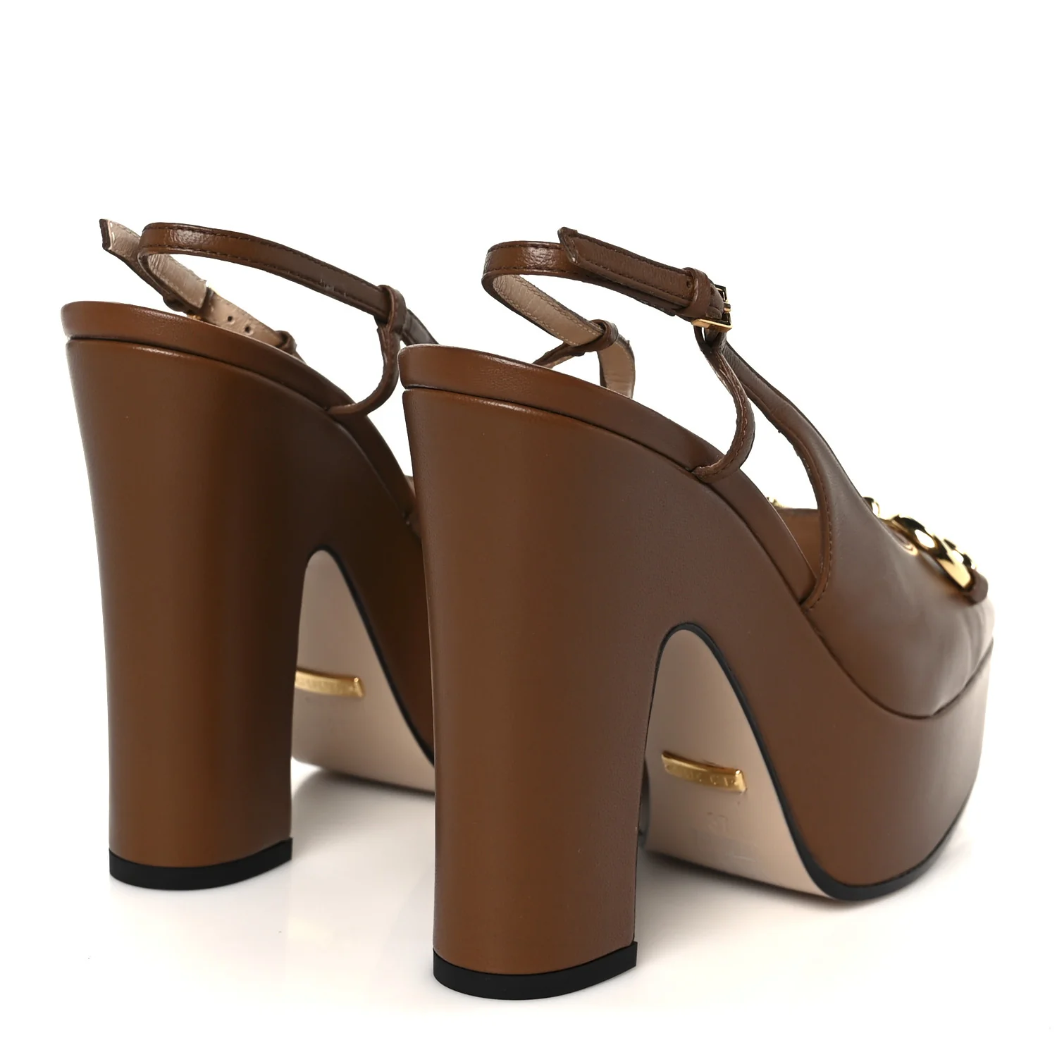 Nappa Horsebit Platform 35/120mm Slingback Pumps 37 Cuir - Top Club