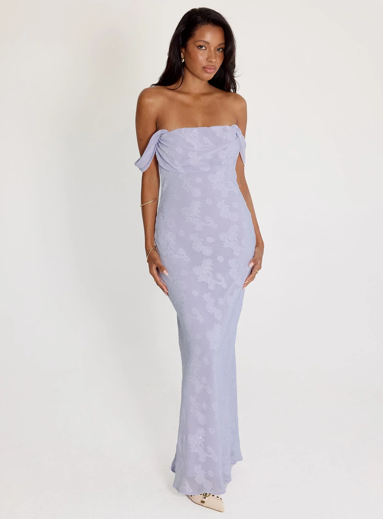 Azura Off The Shoulder Maxi Dress Lilac