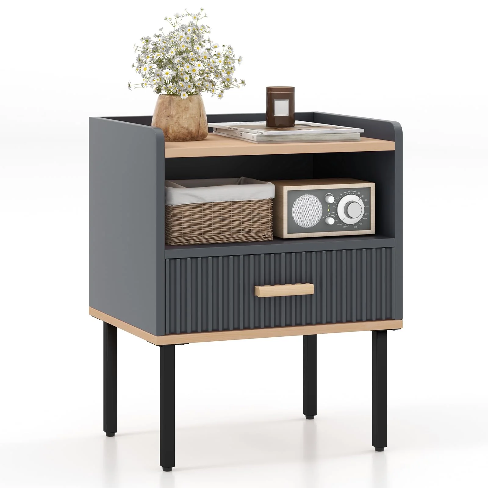 BEFOUNDLOVELY Modern Nightstand with Drawer