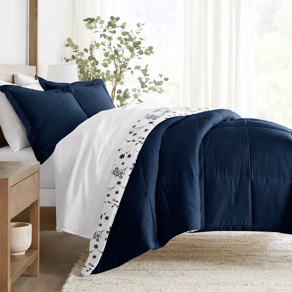 Forget Me Not Reversible Down-Alternative Comforter Set (Sale)