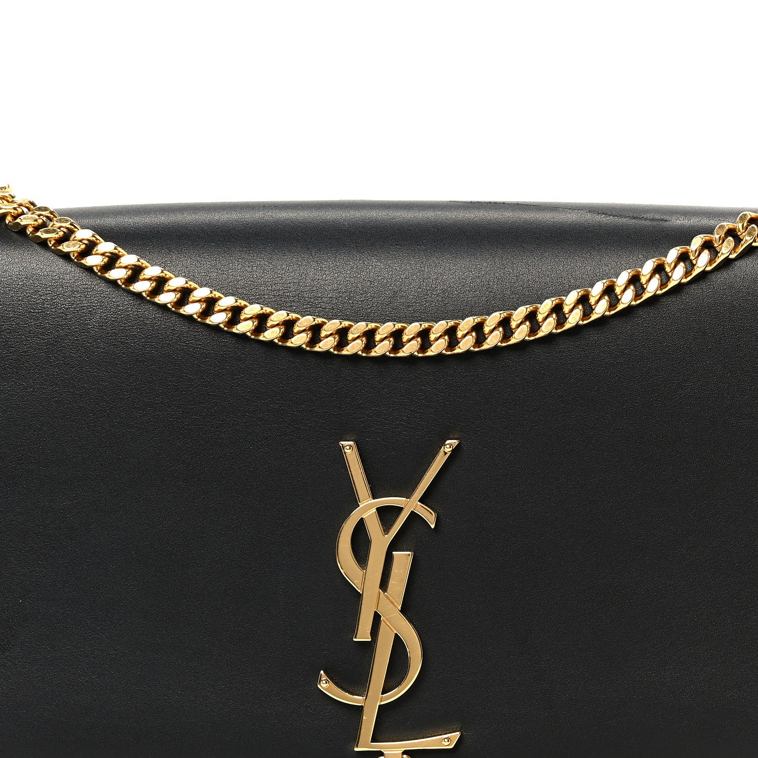 Smooth Calfskin Medium Classic Monogram Kate Tassel Satchel Black - Top Club