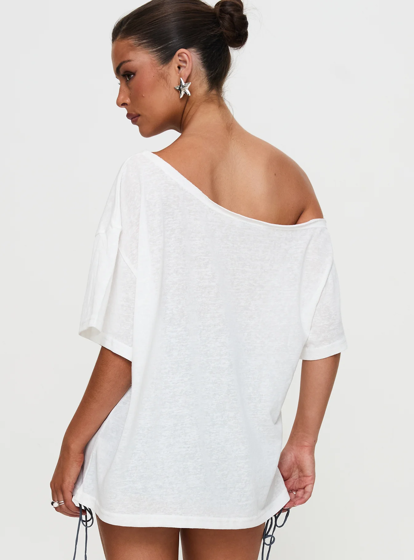 Kippa Off The Shoulder Tee White