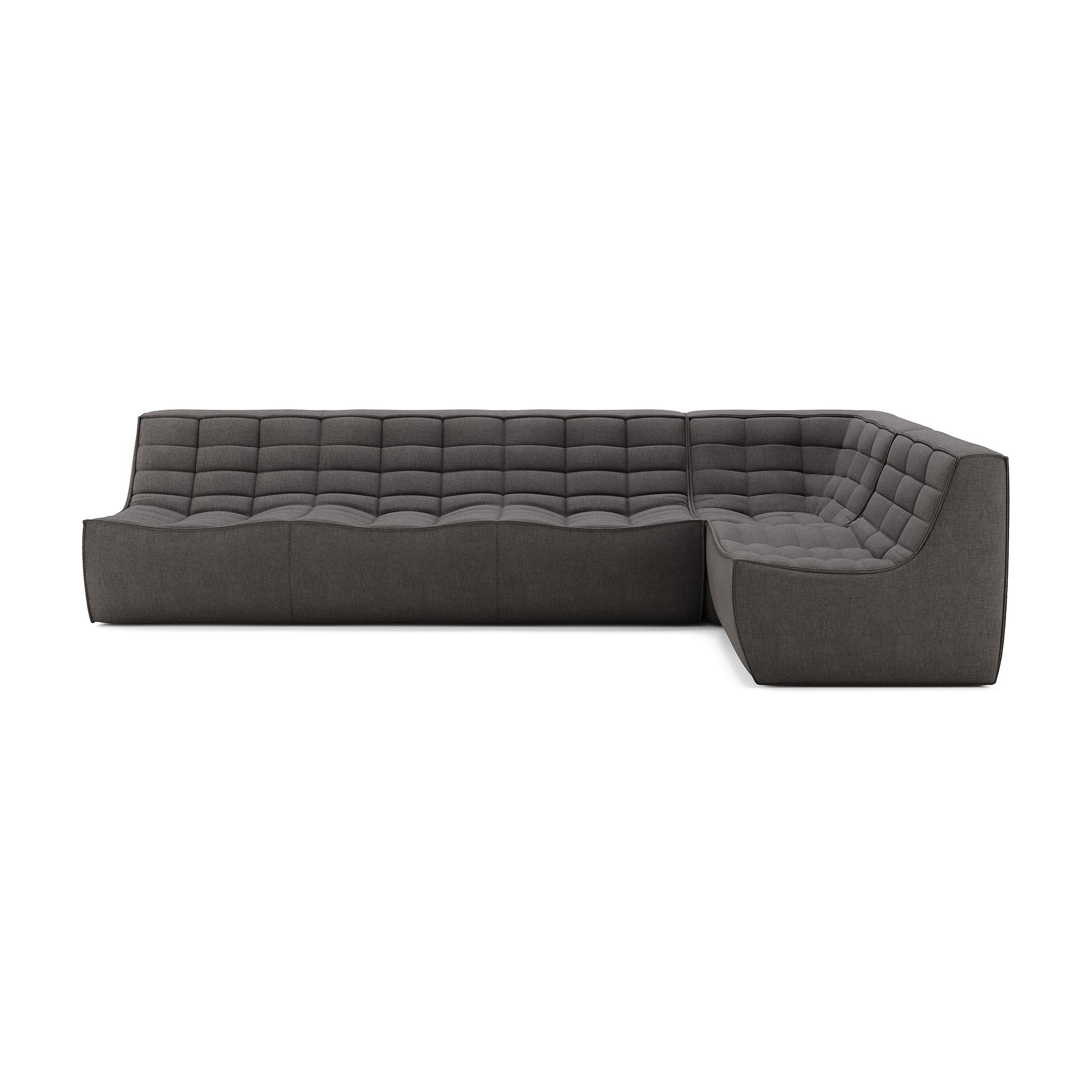 Modulaire bank N701 dark grey set 1 + 3 seat, 90° recht hoek