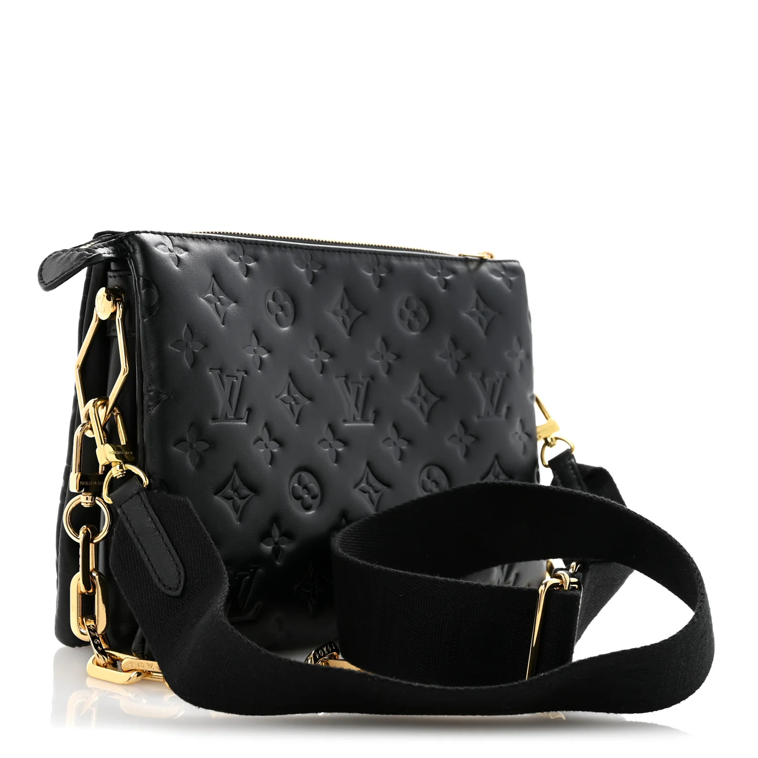 Lambskin Embossed Monogram Coussin PM Black - Top Club