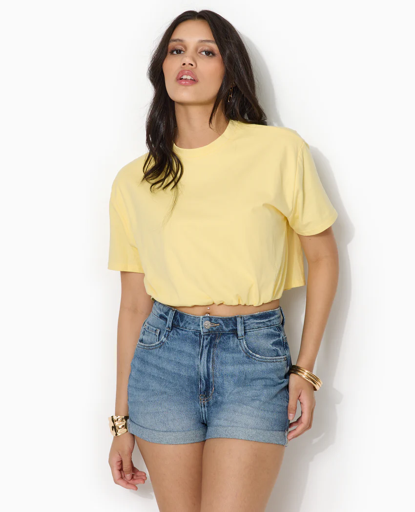 Pimkie T-shirt court avec détail élastique