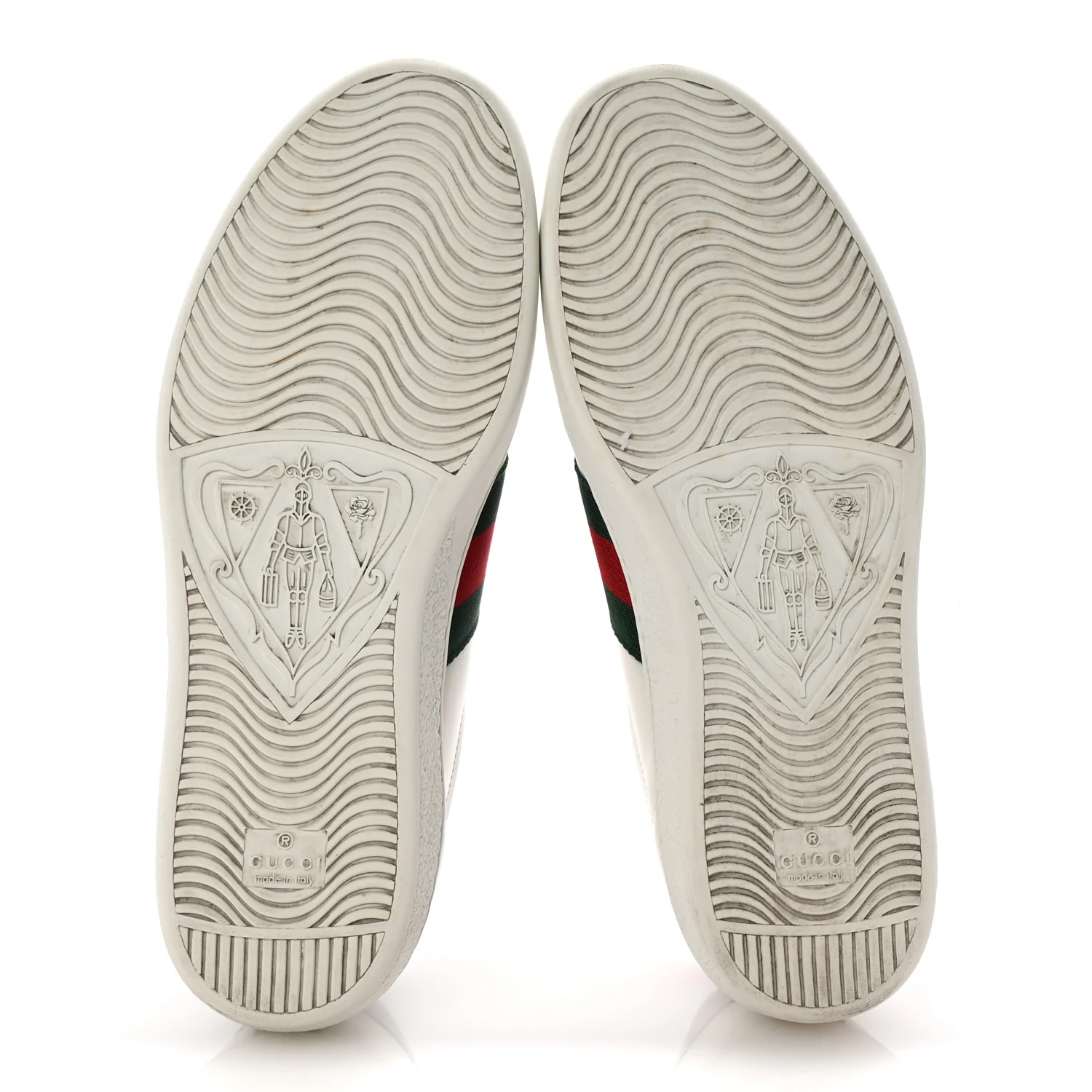 Calfskin Web GG Apple Embroidered Ace Sneakers 9.5 White - Top Club