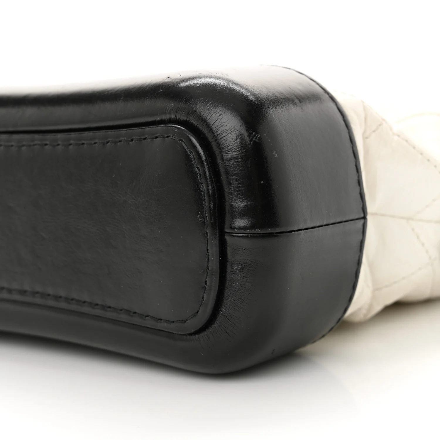 Aged Calfskin Quilted Small Gabrielle Hobo Black White - Top Club