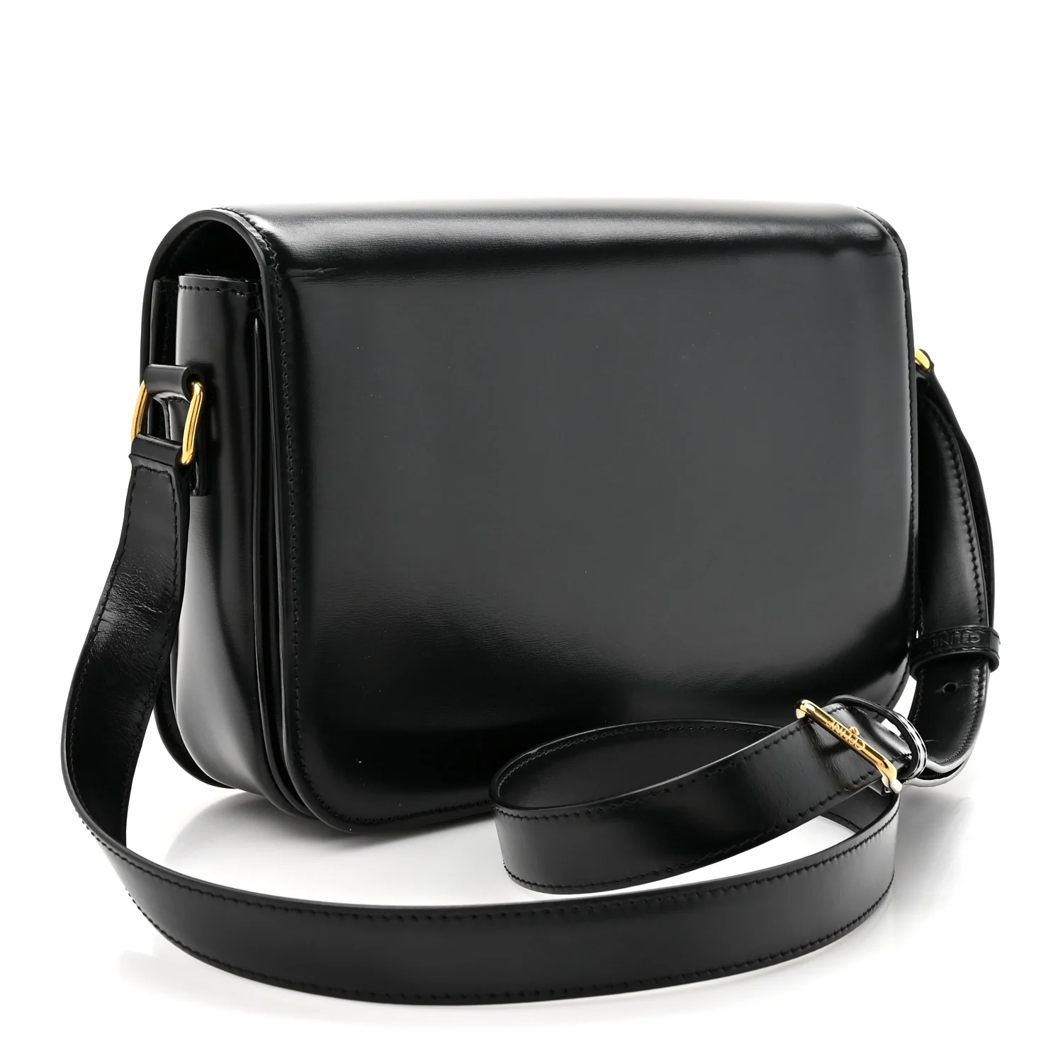 Shiny Calfskin Medium Triomphe Black - Top Club