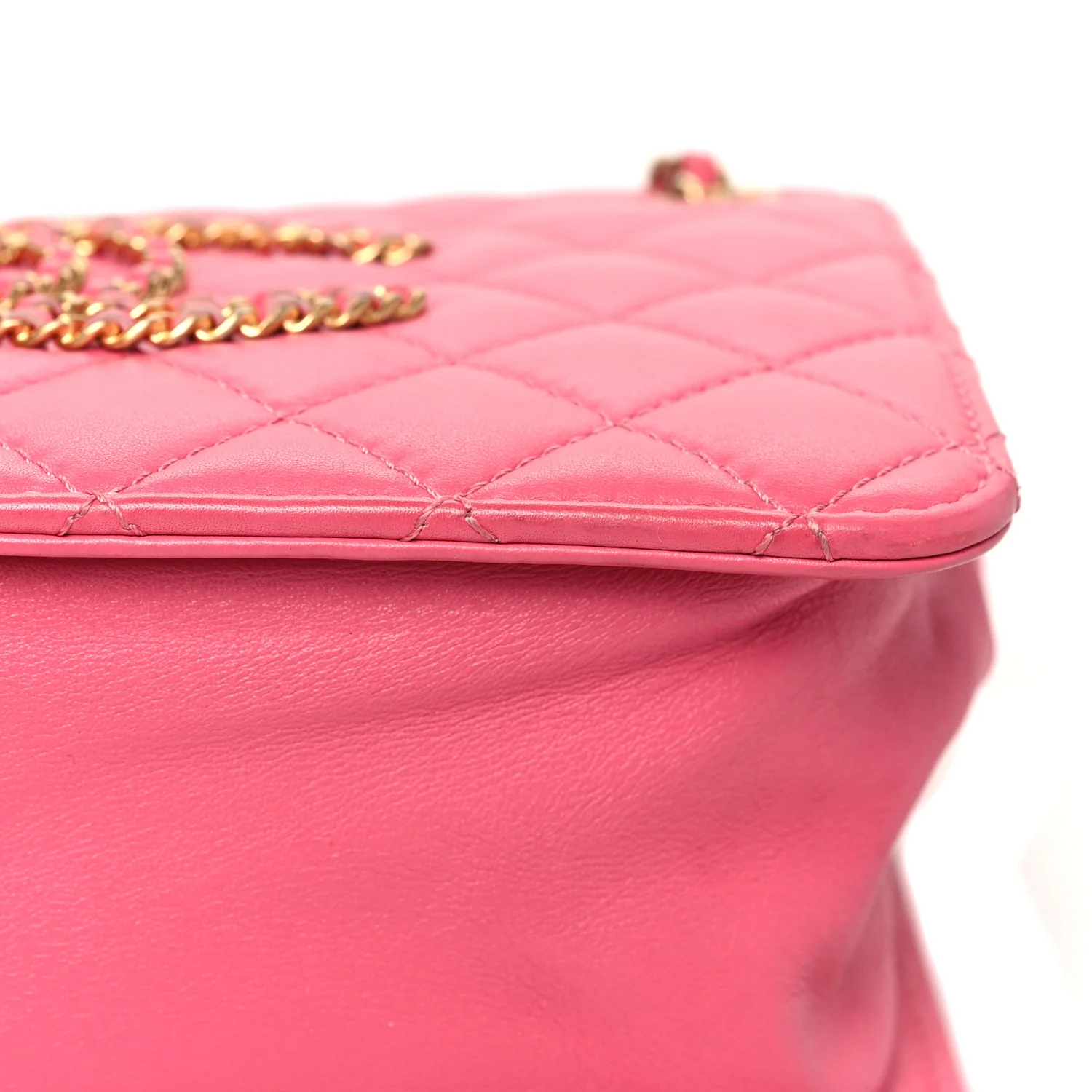 Calfskin Quilted Small CC Chain Accordion Tote Pink - Top Club