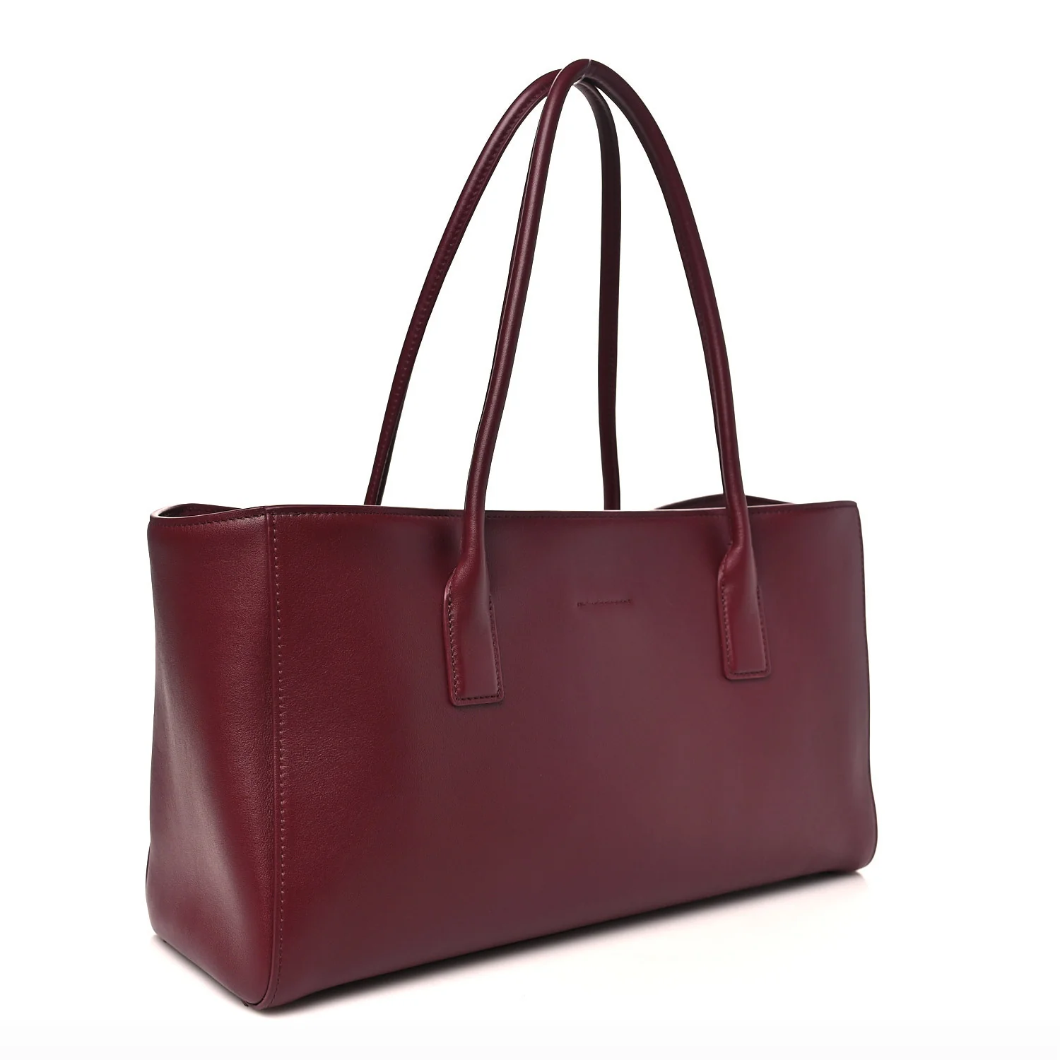 Calfskin Archetype Small Shopping Tote Dark Burgundy - Top Club