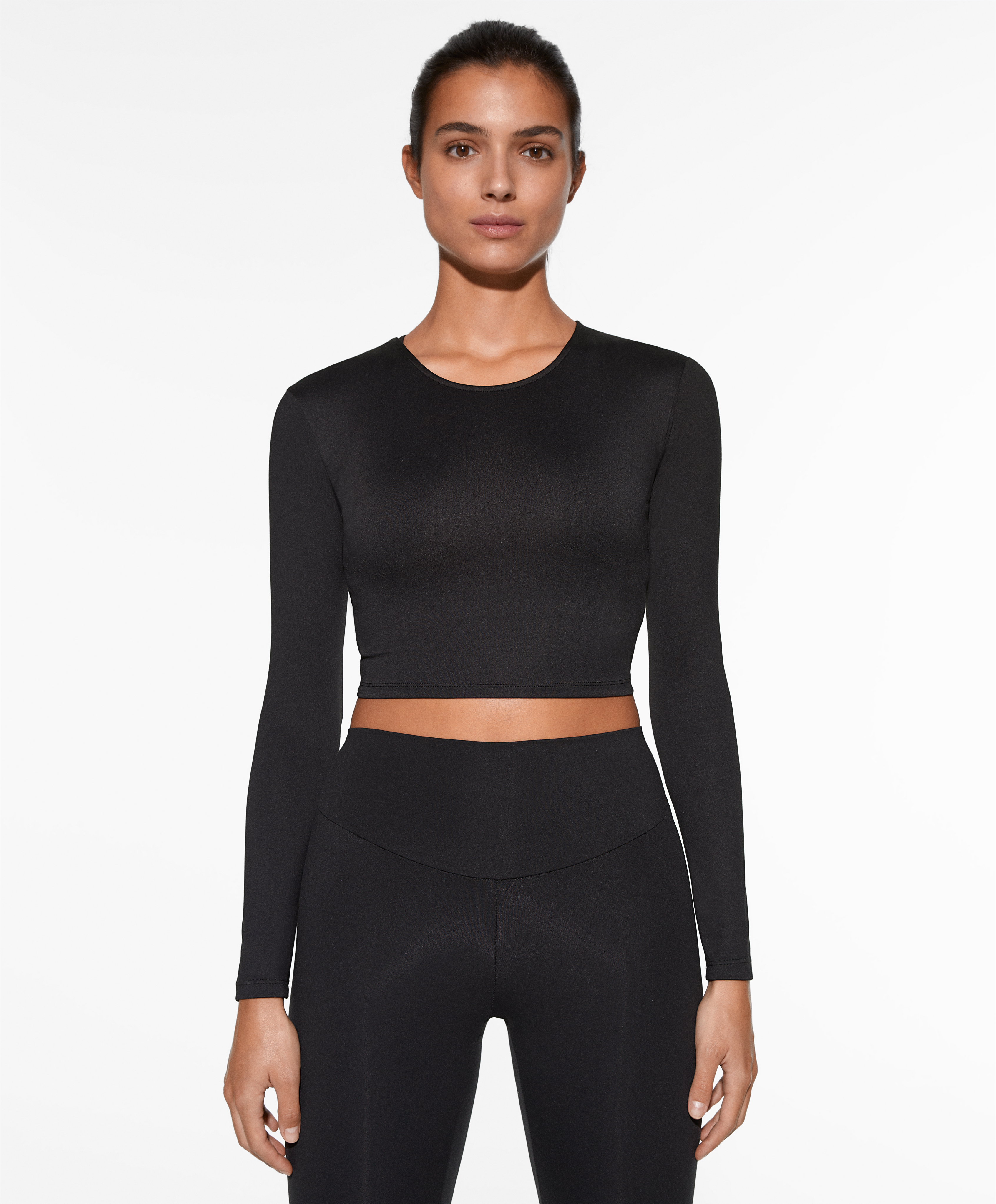 OYSHO Comfortlux long-sleeved T-shirt with open back
