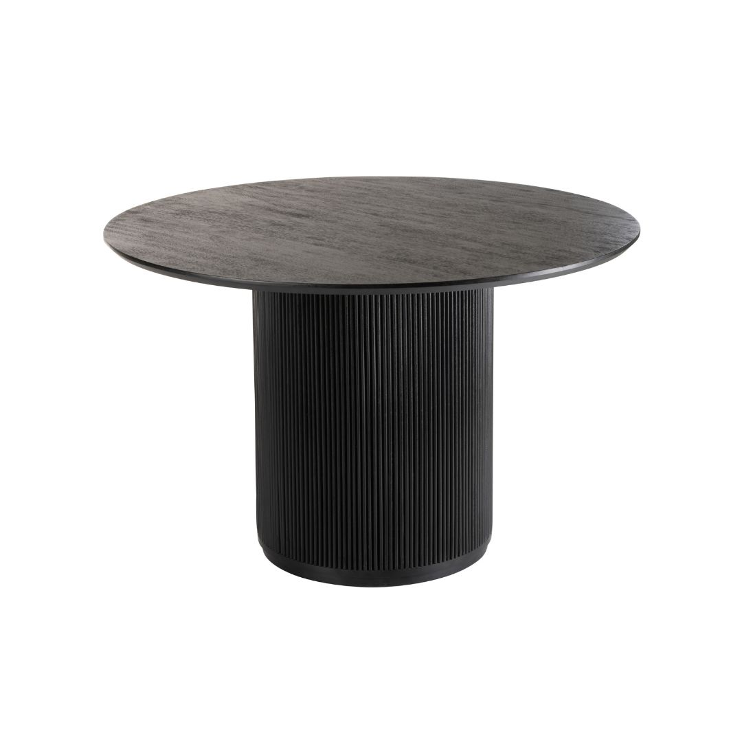 Eettafel Vincent mangohout Ø120 cm zwart