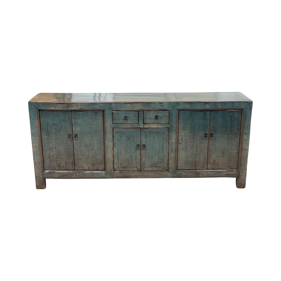 Dressoir 6 deurs 2 lades blauw lak/finished Dressoir 6dr 2la blauw lak/finished
