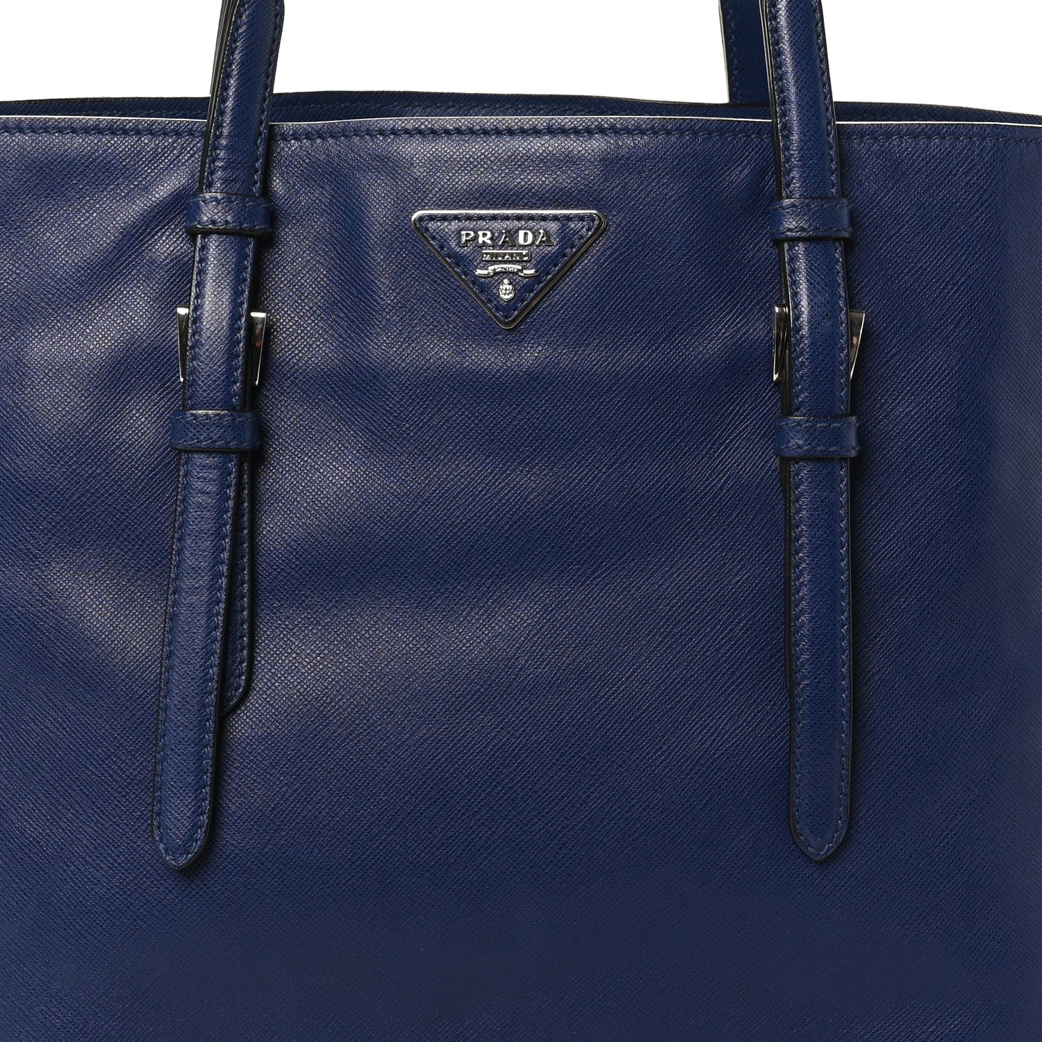 Saffiano Cuir Medium Double Handle Tote Bluette - Top Club