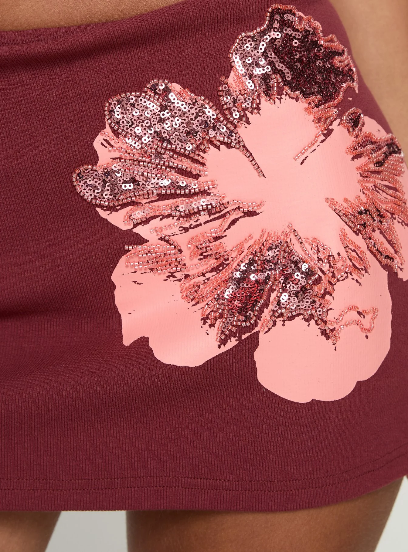 Isaria Knit Mini Skirt Red