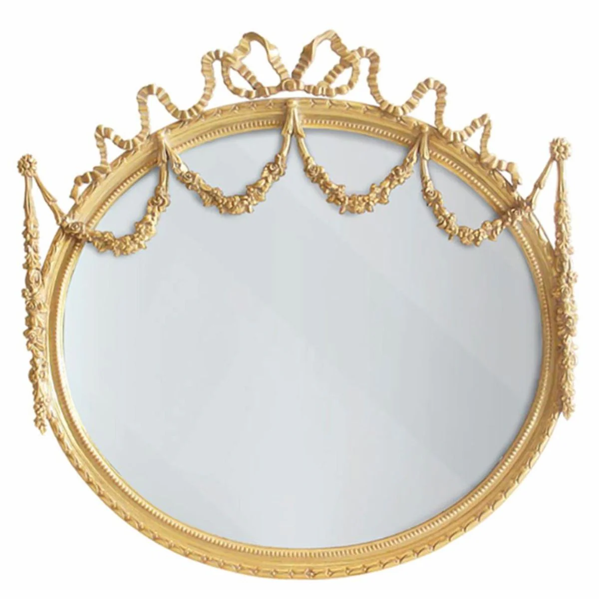 Luxury baroque solid wood mirror gold 103 cm - Made in Italy