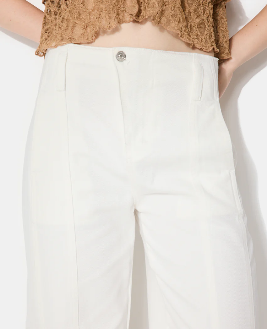 Pimkie Jean barrel avec jeux de couture et bouton décalé