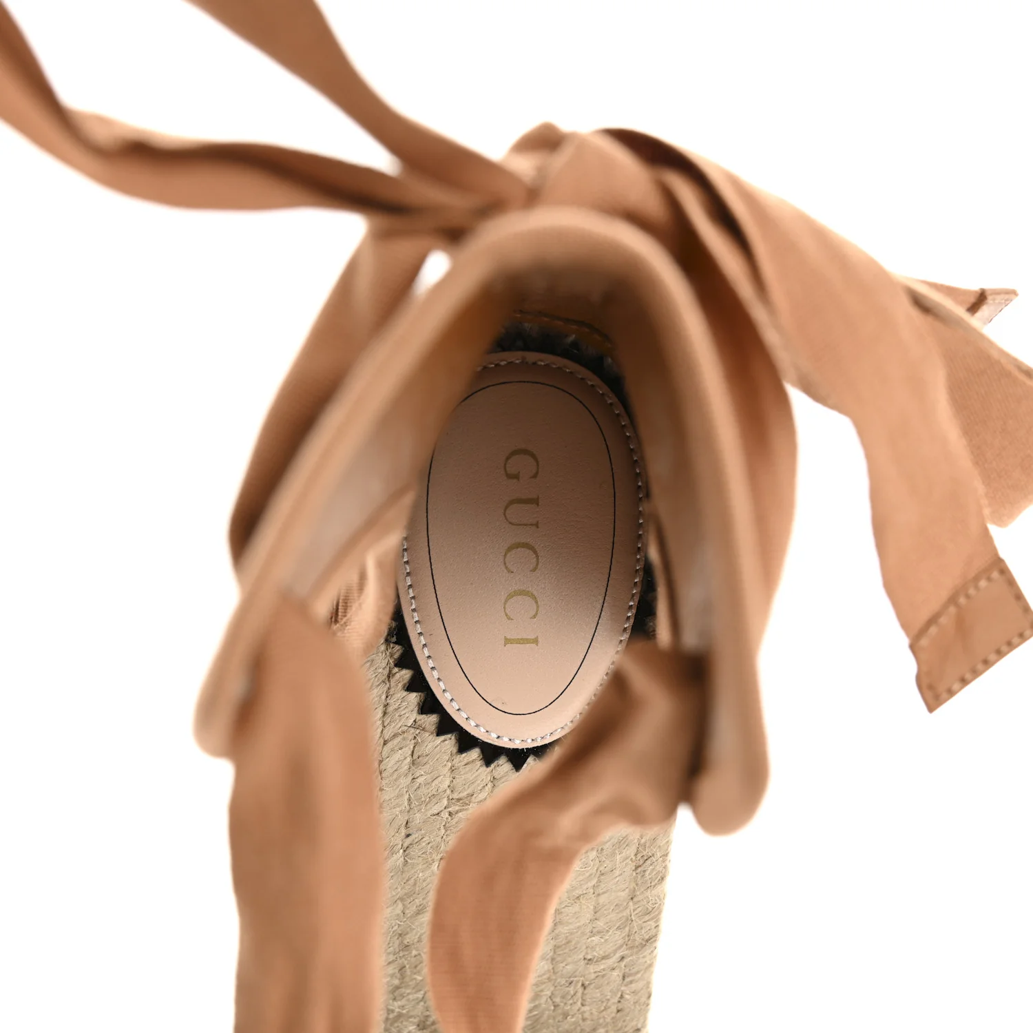 Canvas Damita GG Eyelet Espadrille Wedge Sandals 38 Blondie Cognac - Top Club