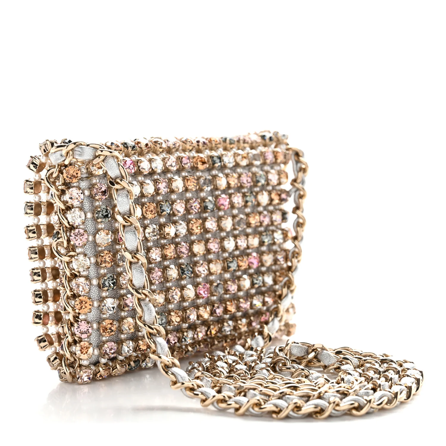 Metal Pearl Minaudiere CC Mini Evening Bag Multicolor - Top Club