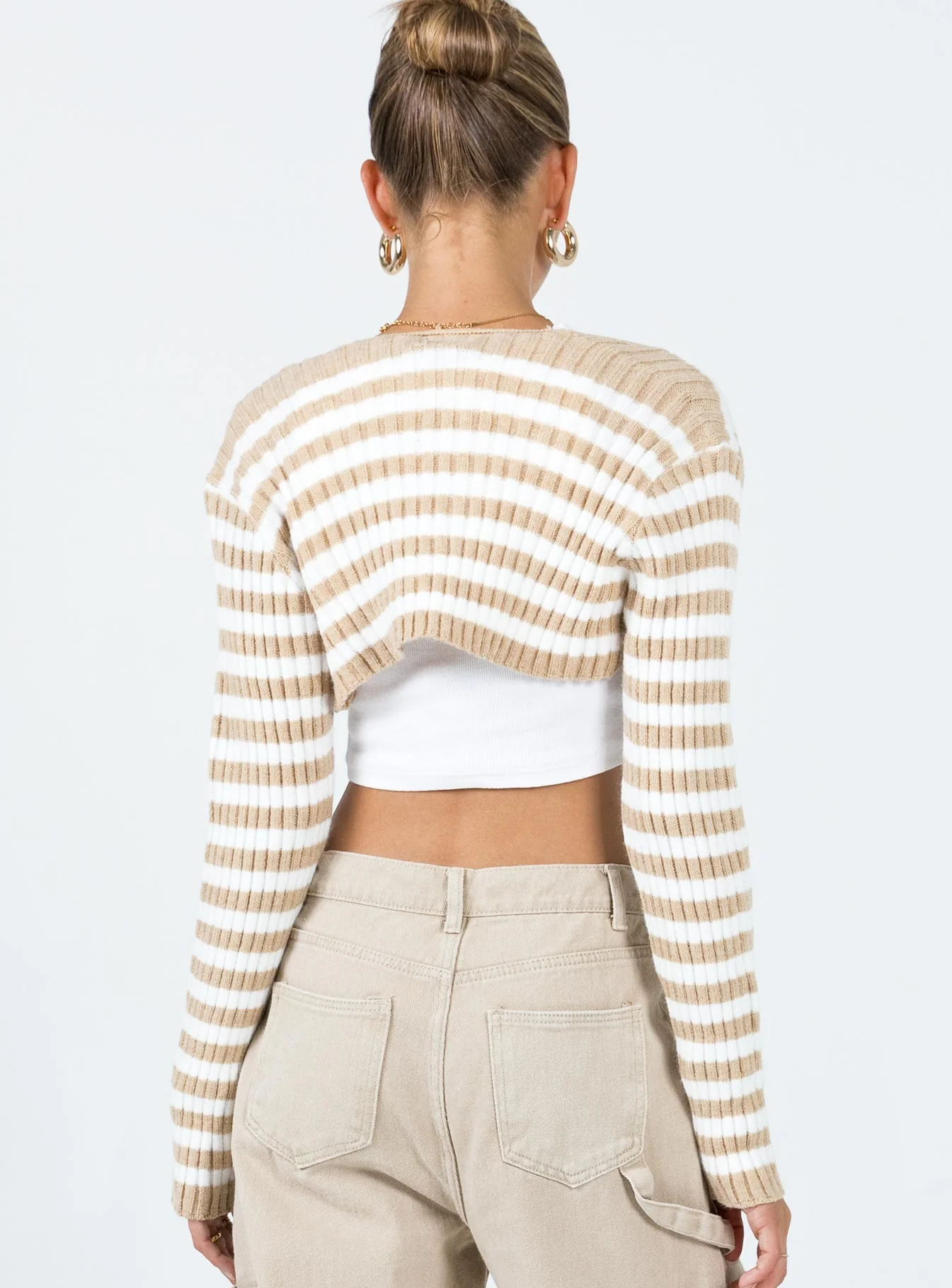 Aytan Bolero Sweater Beige/White