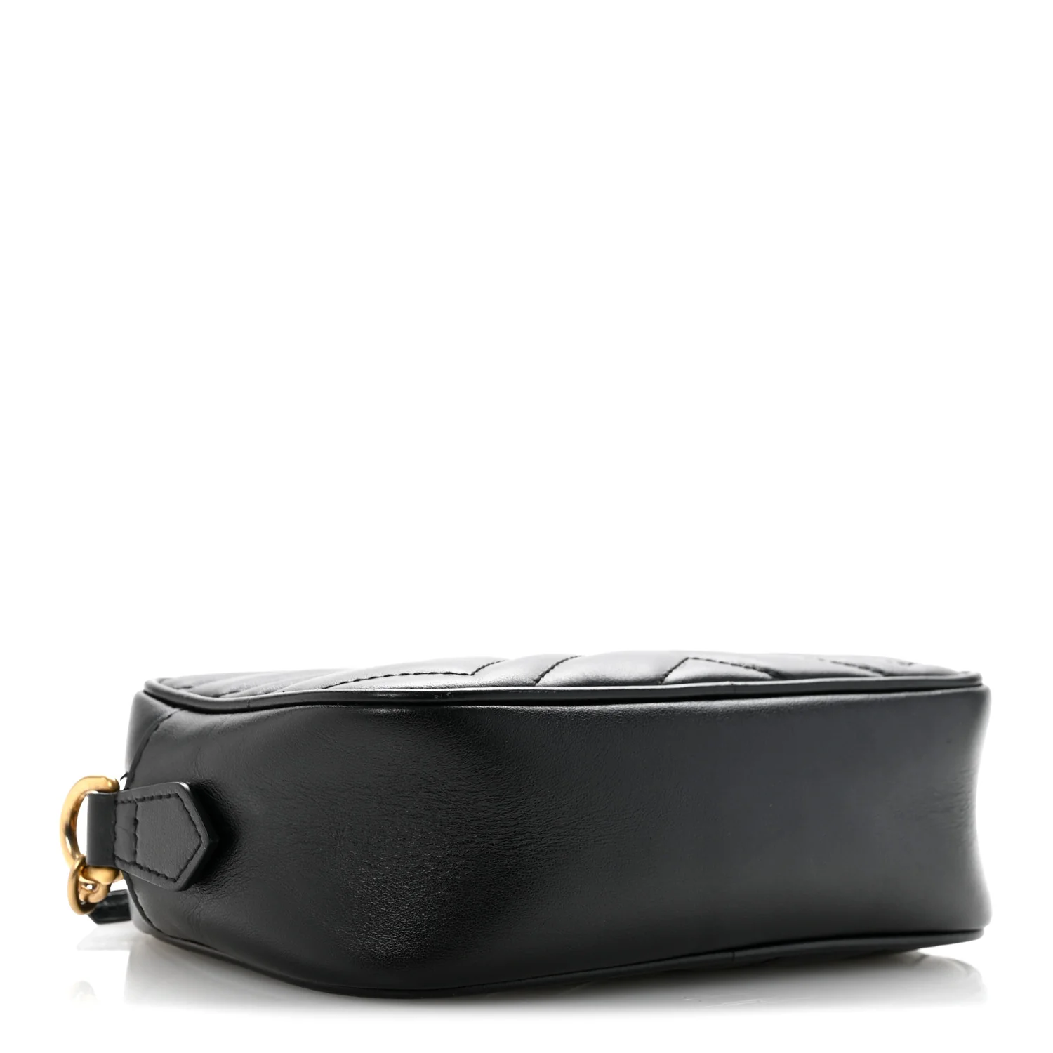 Calfskin Matelasse Mini GG Marmont Chain Shoulder Bag Black - Top Club