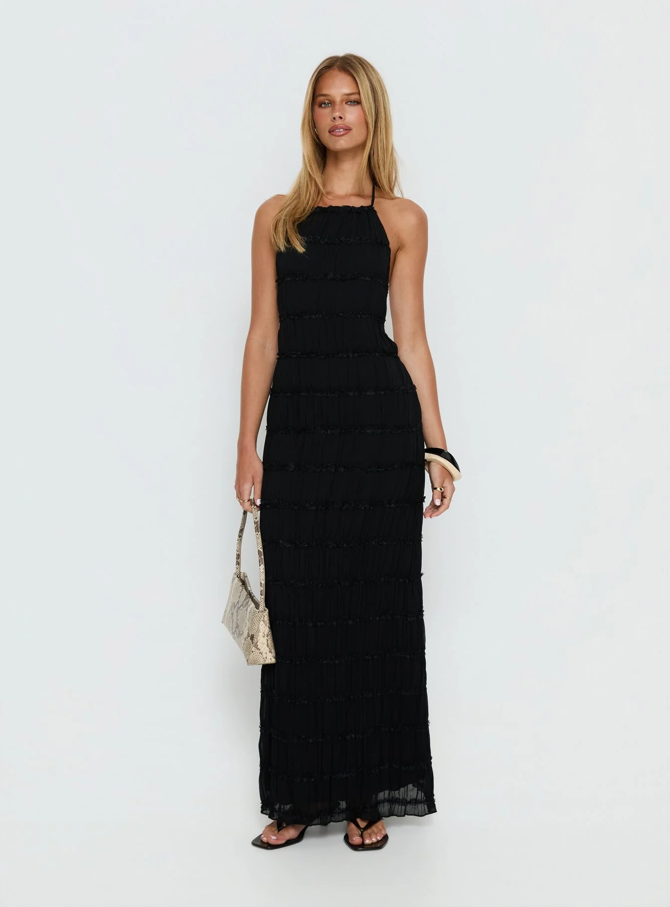 Klarissa Halter Maxi Dress Black