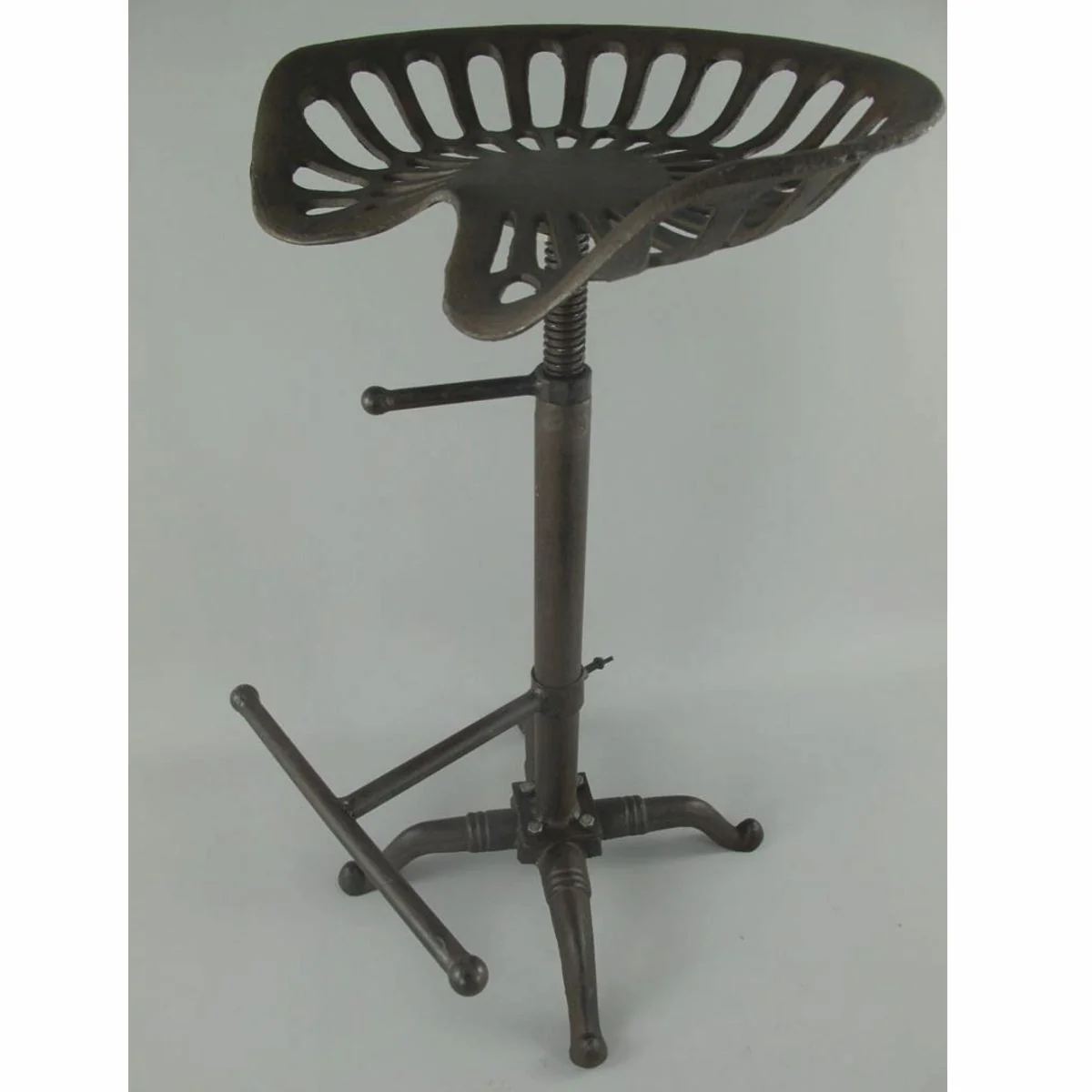 Industrial Style Cast Iron Bar Stool Rustic Brown H. 75 cm