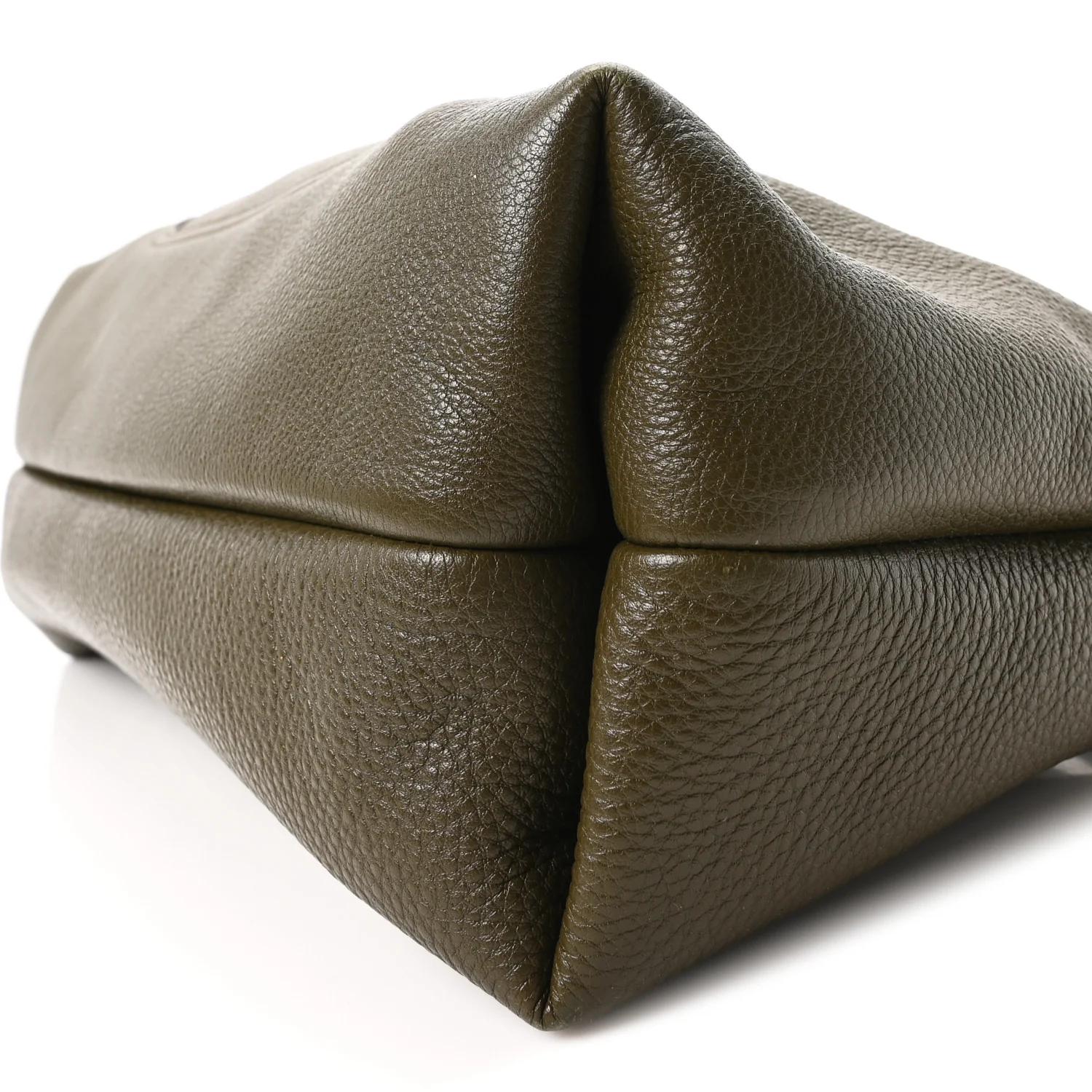 Grained Calfskin Softbit Maxi Shoulder Bag Forest Green - Top Club