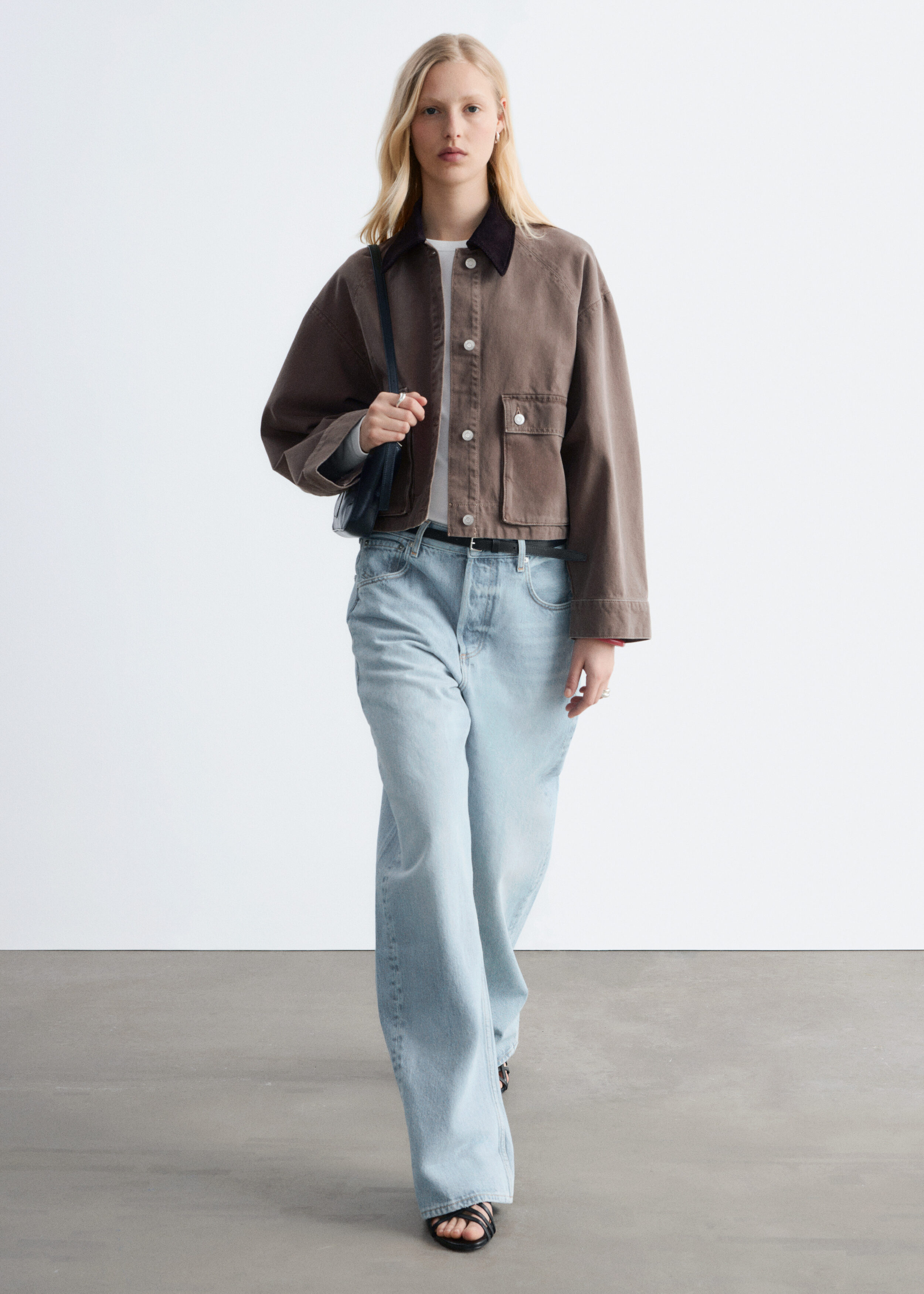 & Other Stories SHORT CORD-COLLAR DENIM JACKET