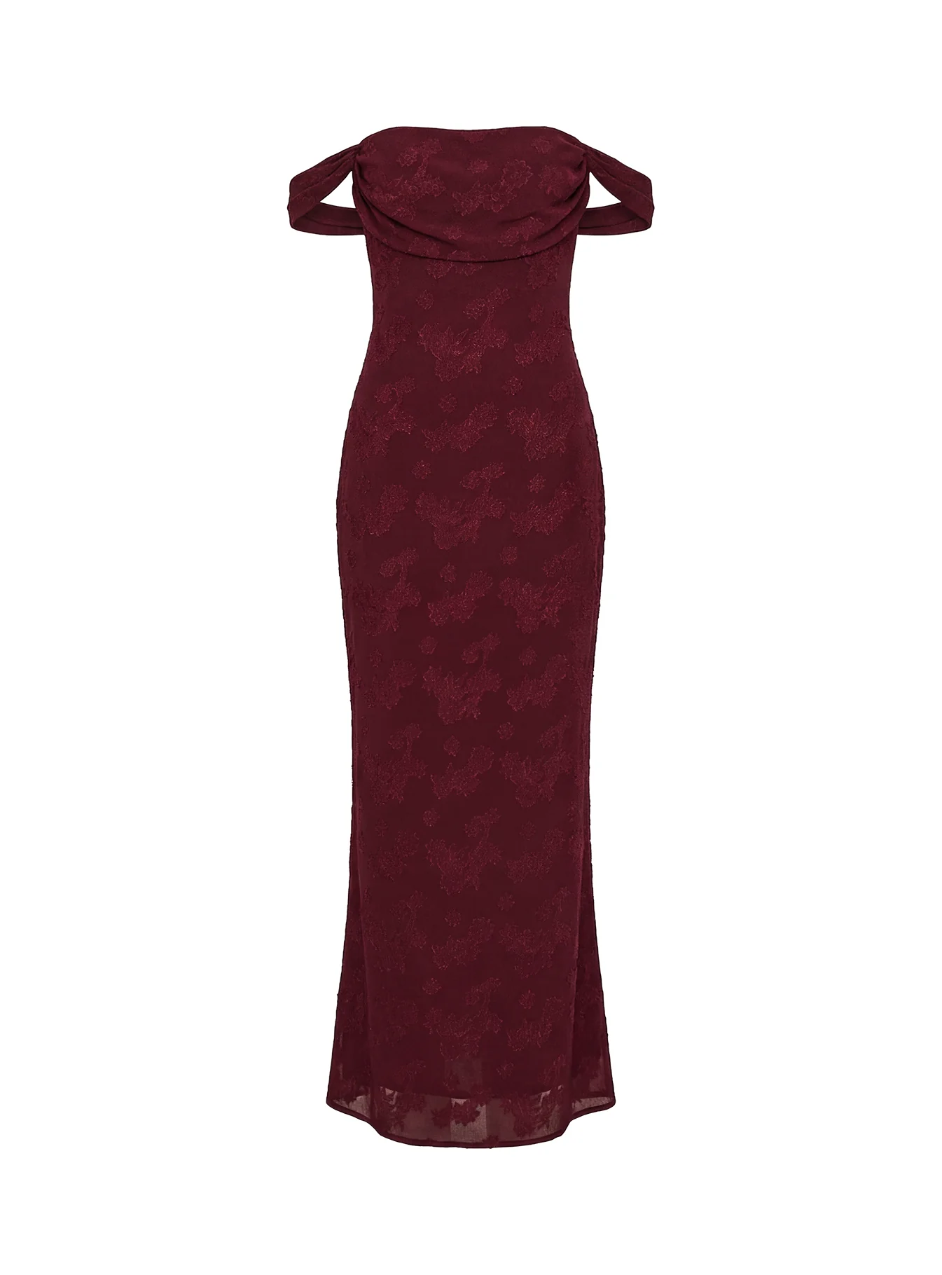 Azura Off The Shoulder Maxi Dress Burgundy