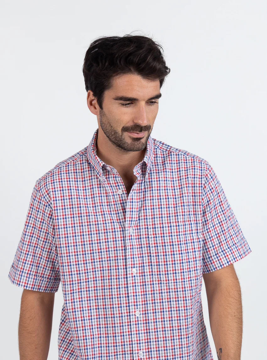 Chemise homme coton rouge doux