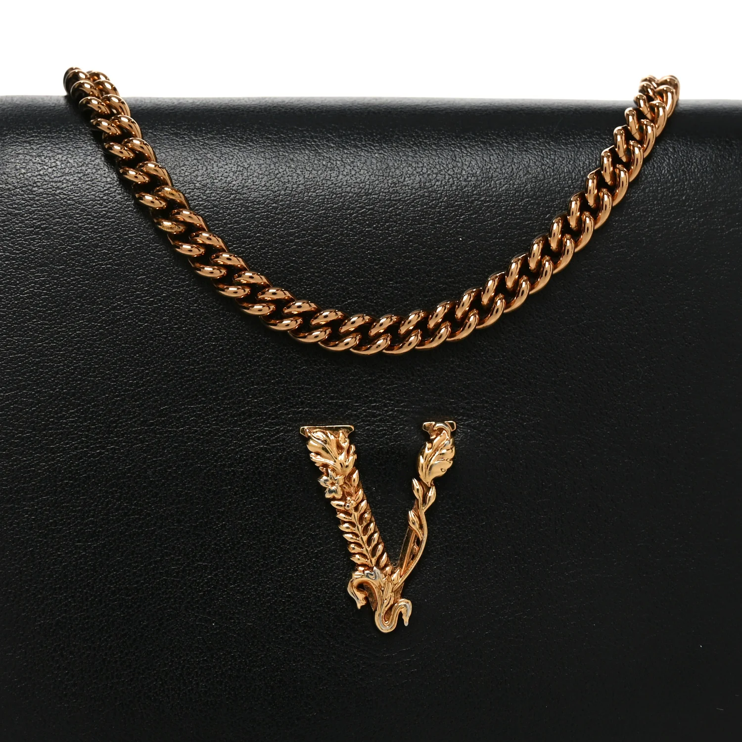 Vitello Mini Virtus Chain Clutch Black - Top Club