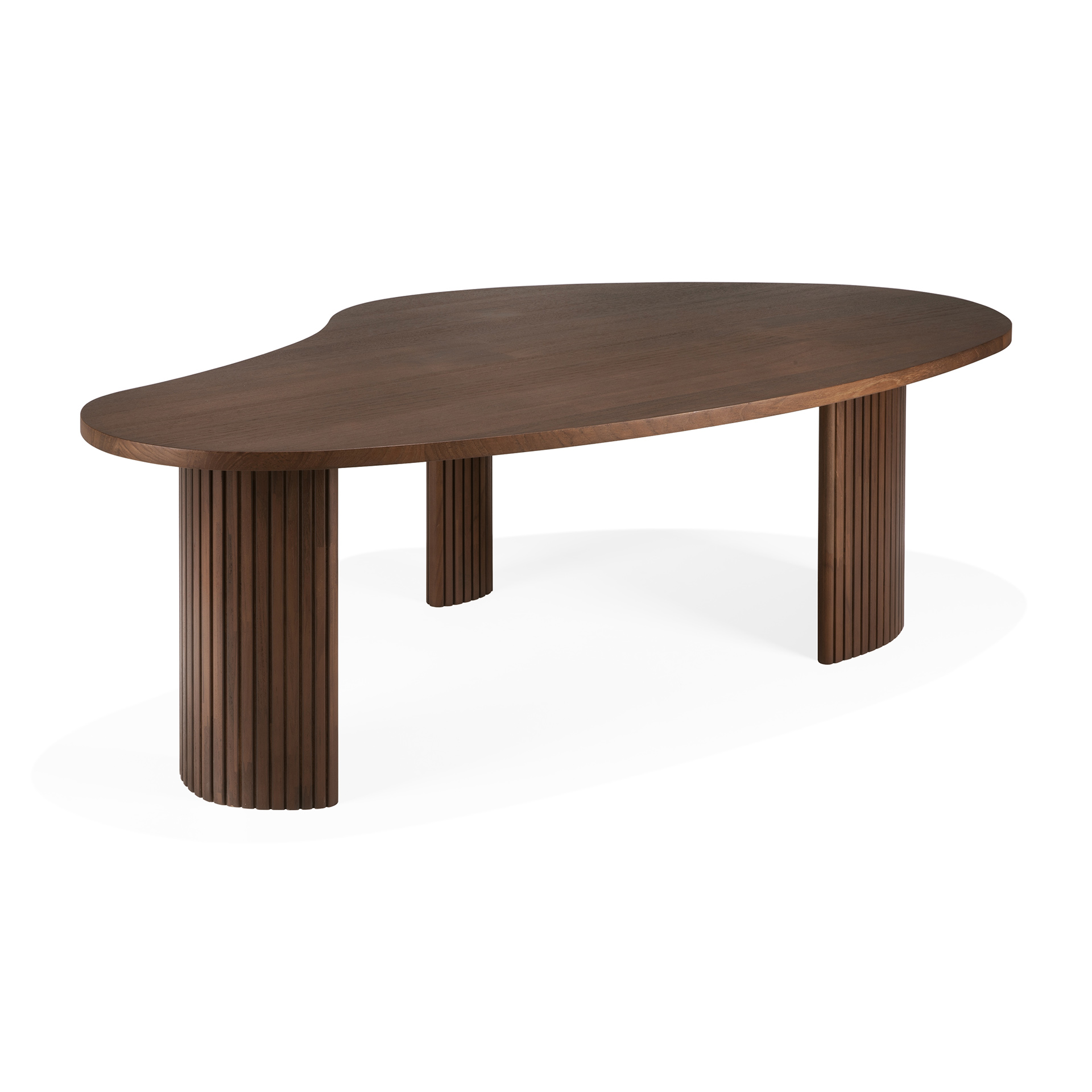 Boomerang koffietafel - teak bruin - groot