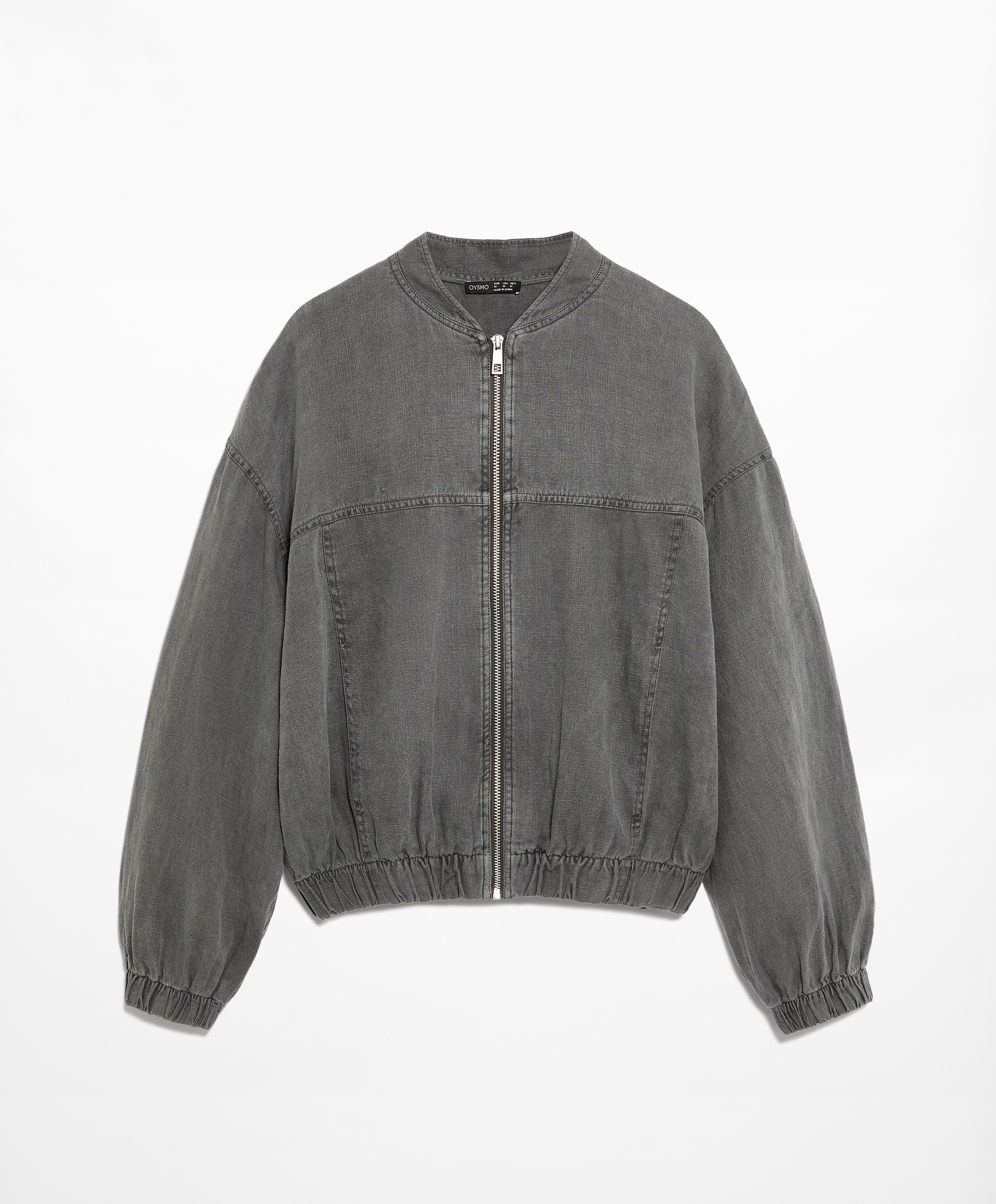 OYSHO 100% linen bomber jacket