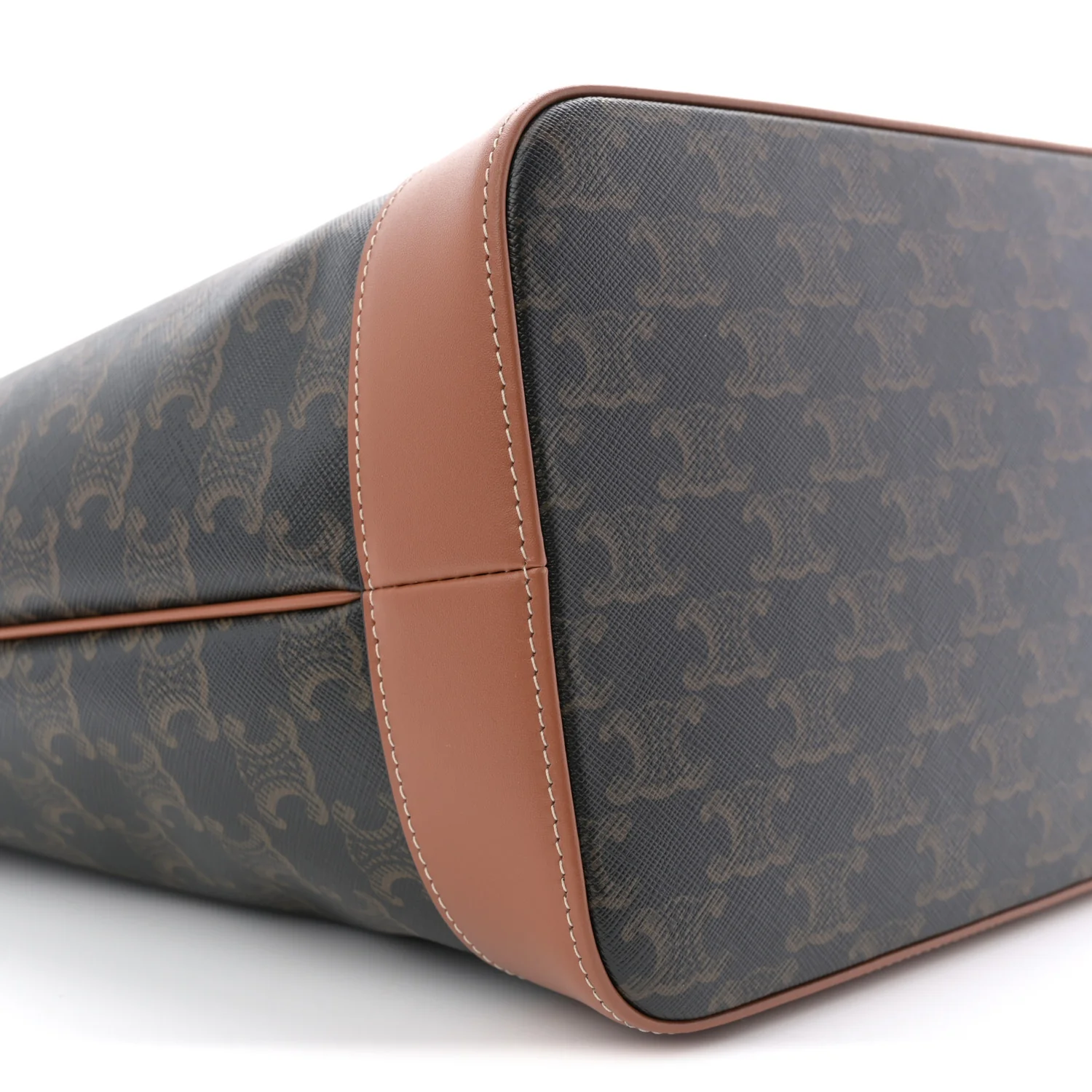 Triomphe Canvas Calfskin Medium Cabas Bag Tan - Top Club