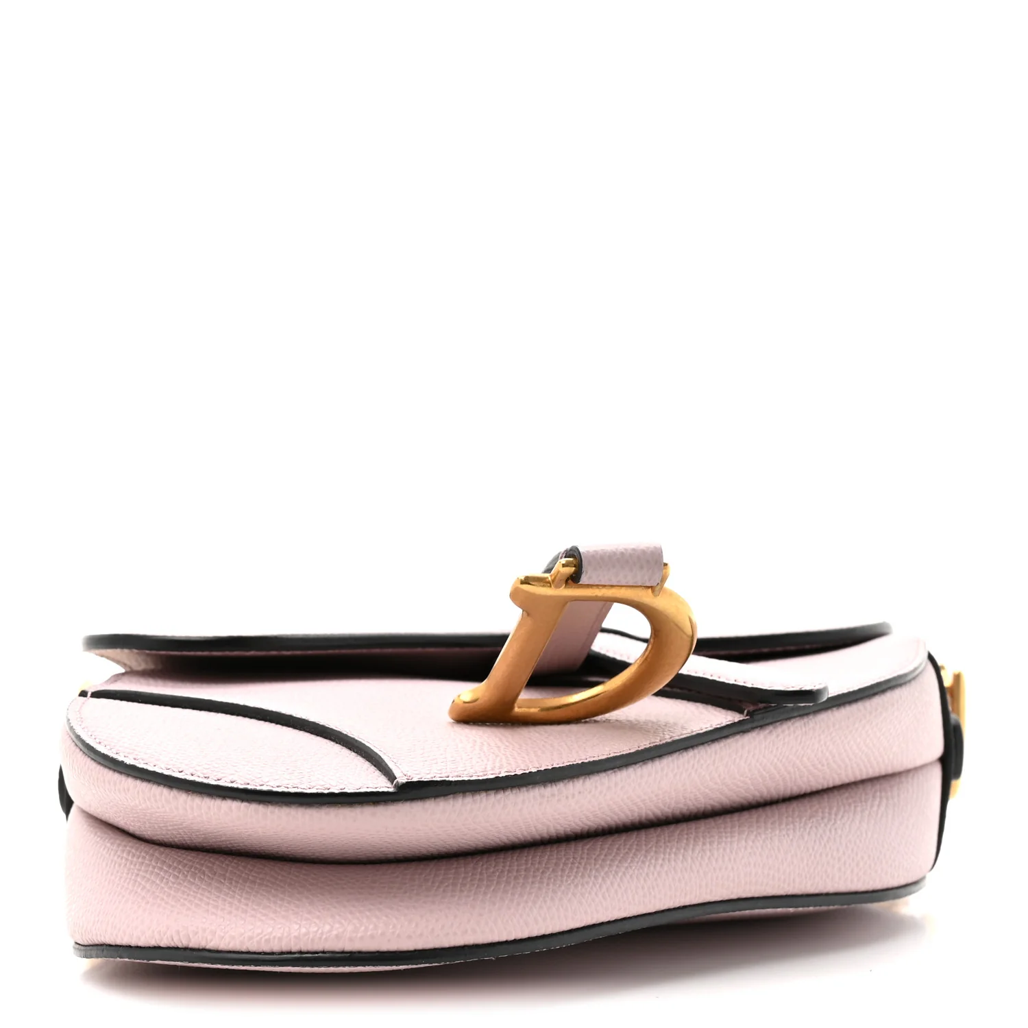 Grained Calfskin Mini Saddle Bag Light Pink - Top Club