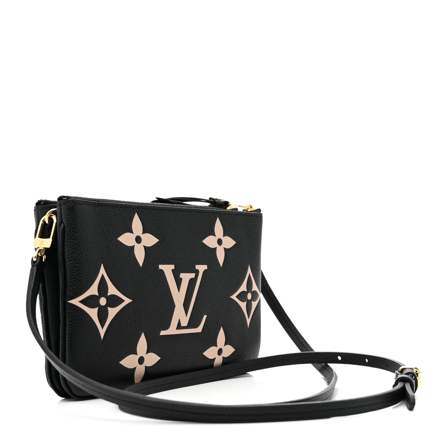 Empreinte Monogram Giant Double Zip Pochette Black Cream - Top Club