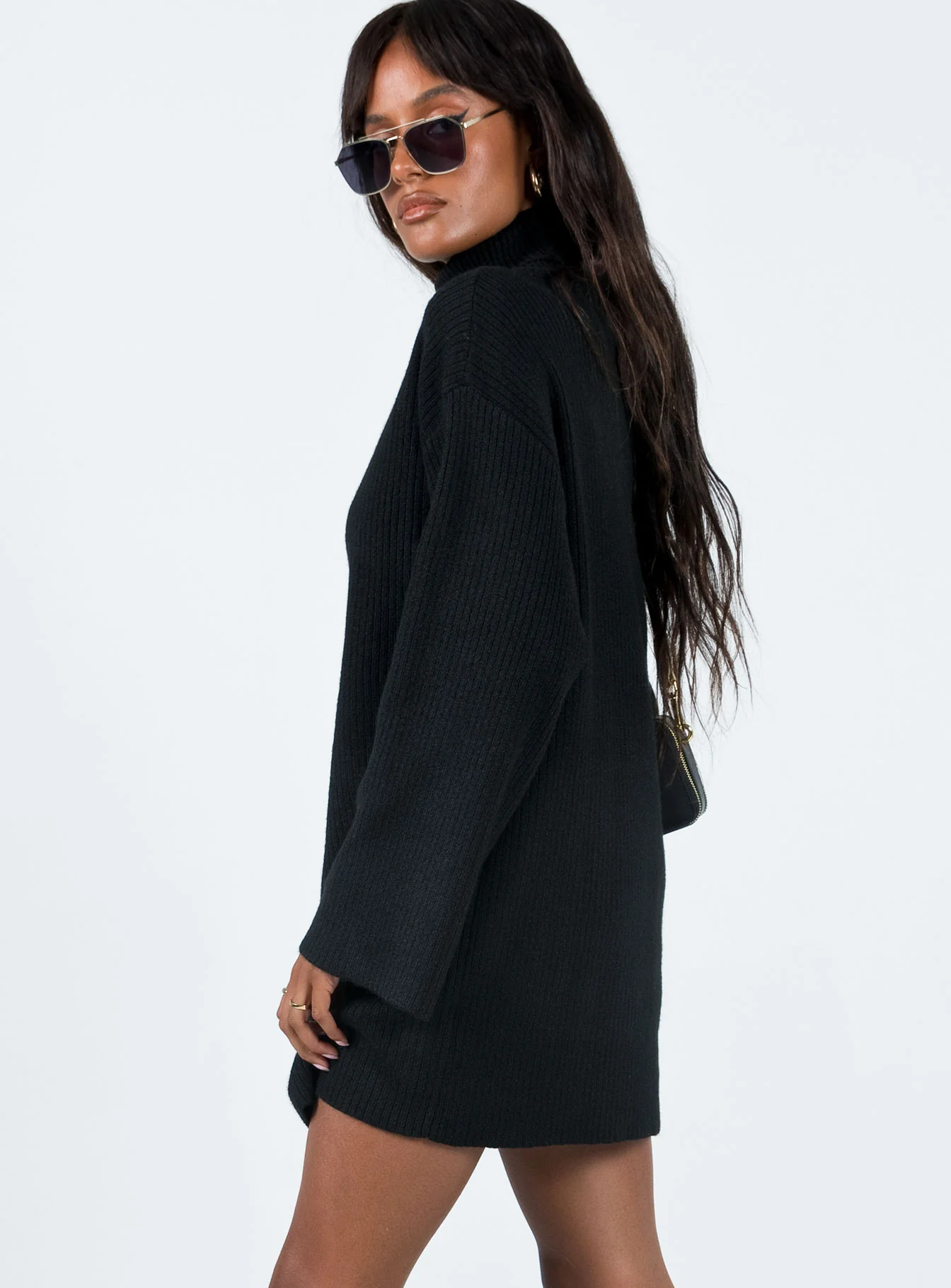 Sonelle Long Sleeve Knit Mini Dress Black