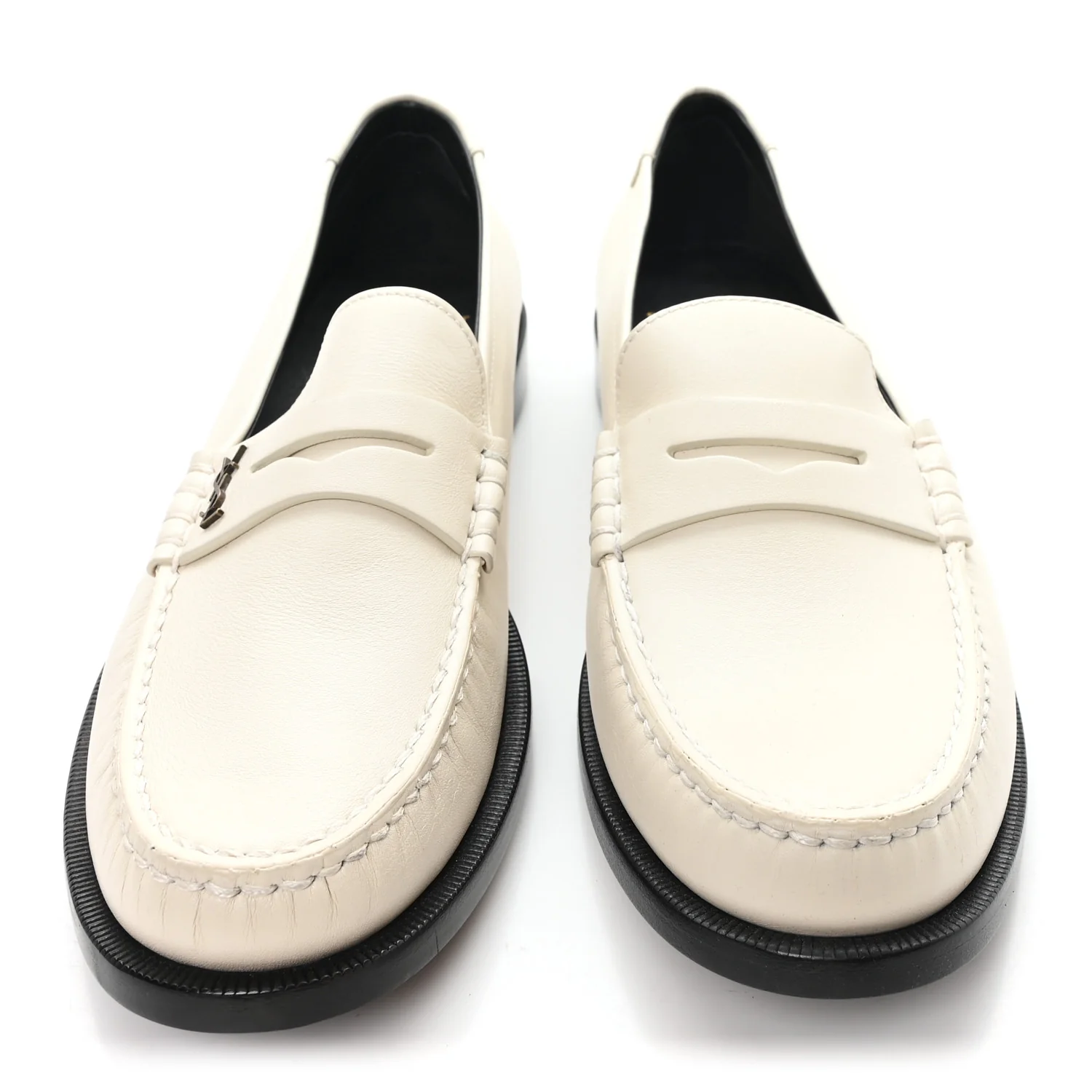 Calfskin Penny Loafers 41.5 Pearl - Top Club