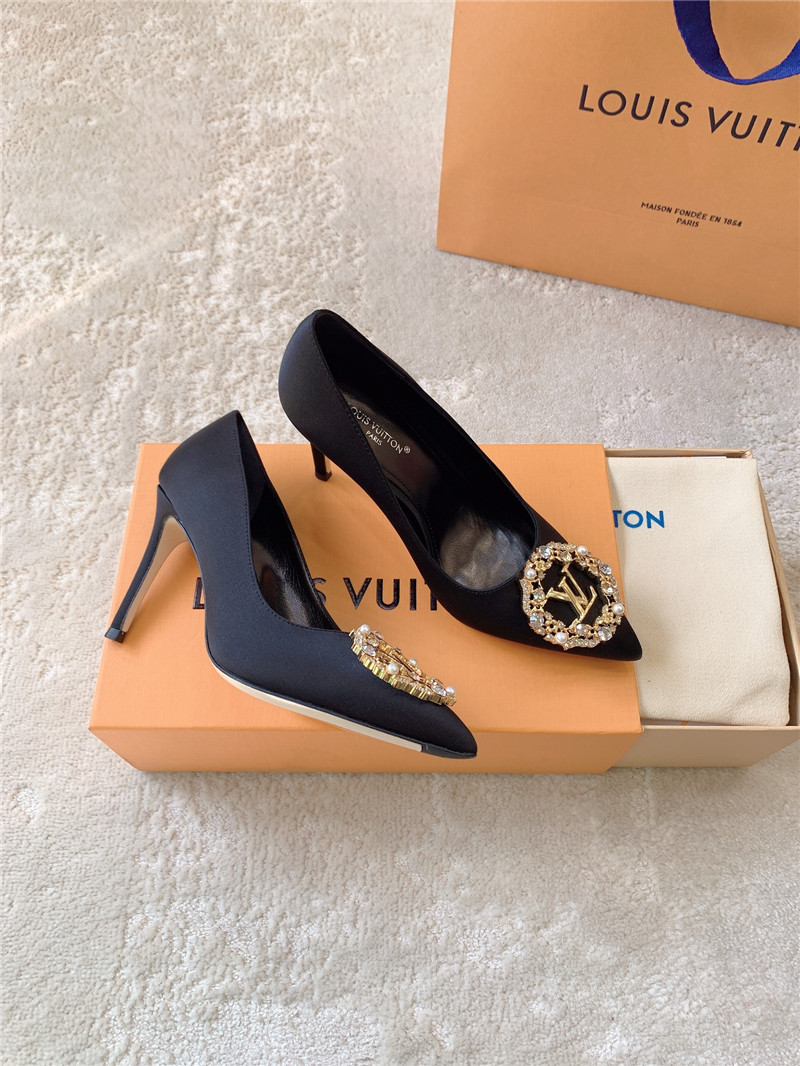 louis vuitton LV silk diamond buckle high heels - Sneaker Replica Workshop