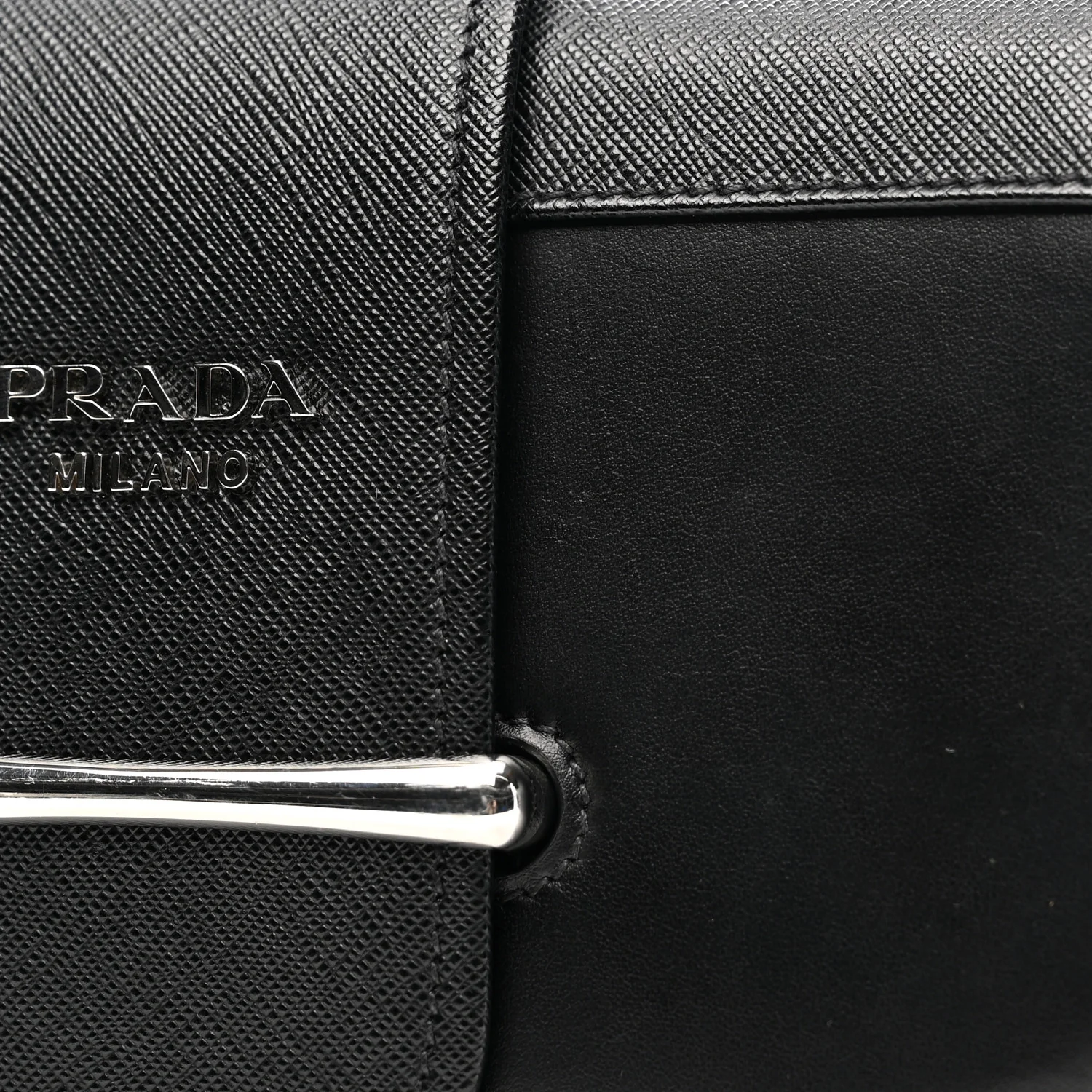 City Calfskin Saffiano Sidonie Shoulder Bag Black - Top Club