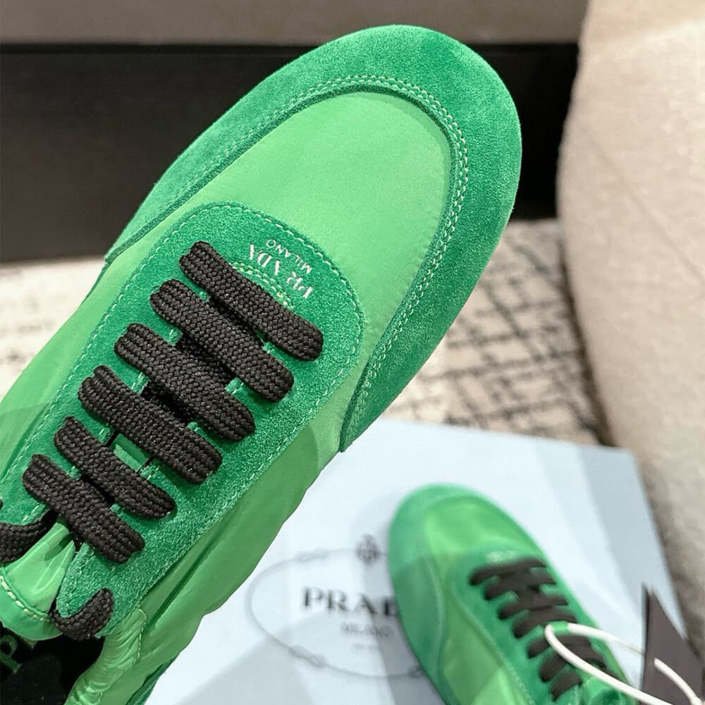 PRADA Collapse Re-Nylon and suede elasticized sneakers - Top Club
