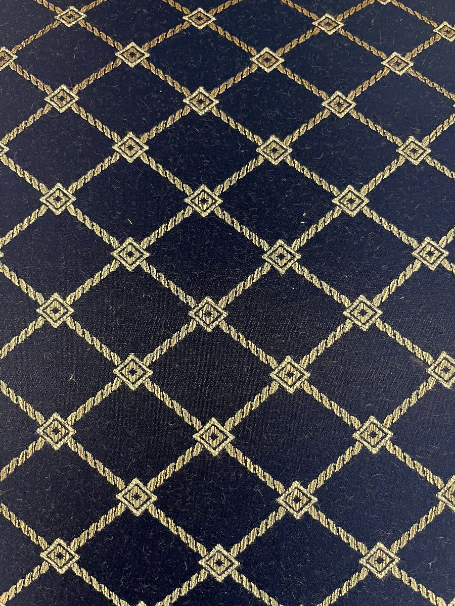 Baroque dining room chair with pattern blue / gold - dining room furniture in the baroque style