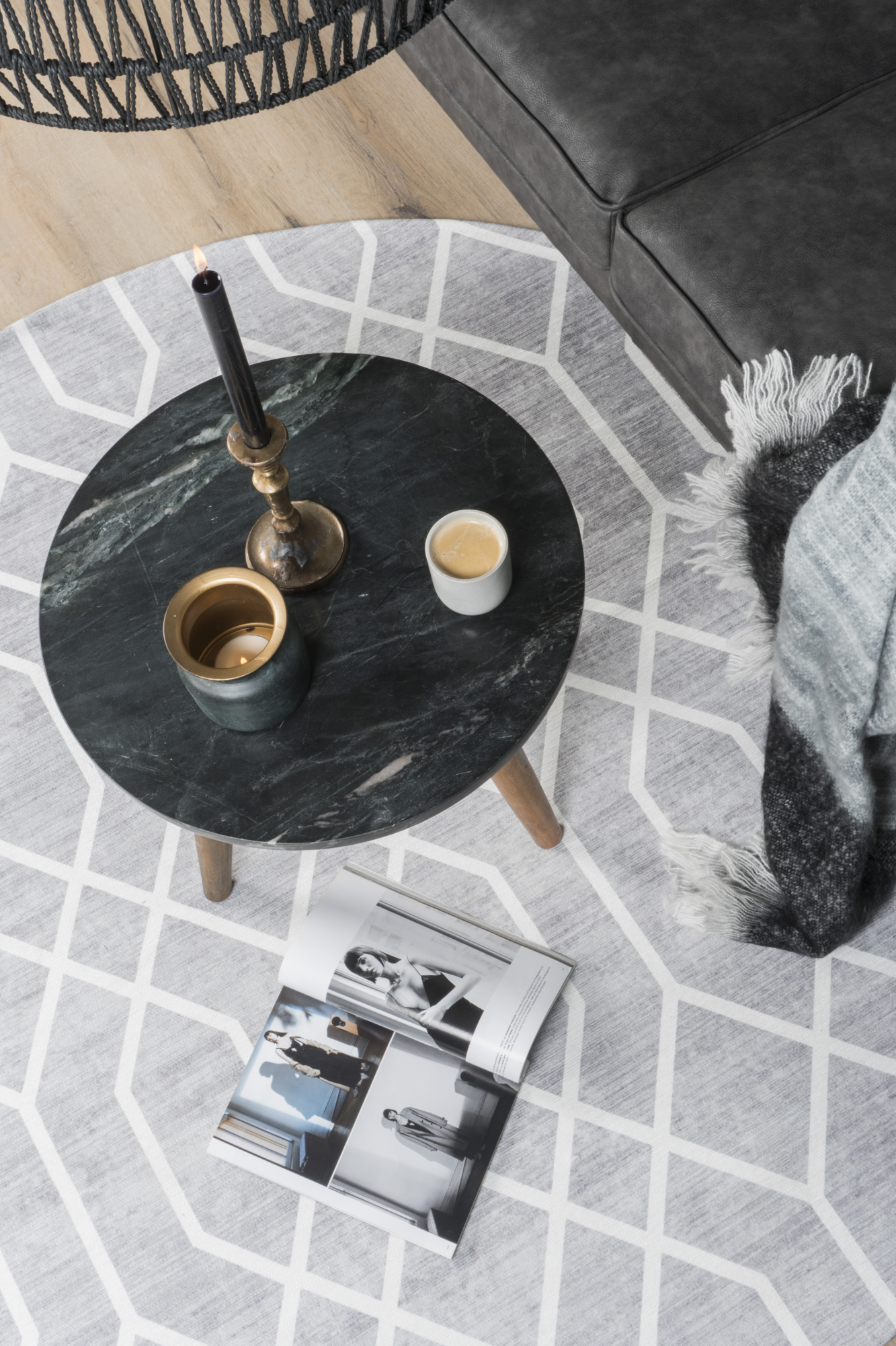 Vloerkleed Pattern Grijs Rond ø160 cm