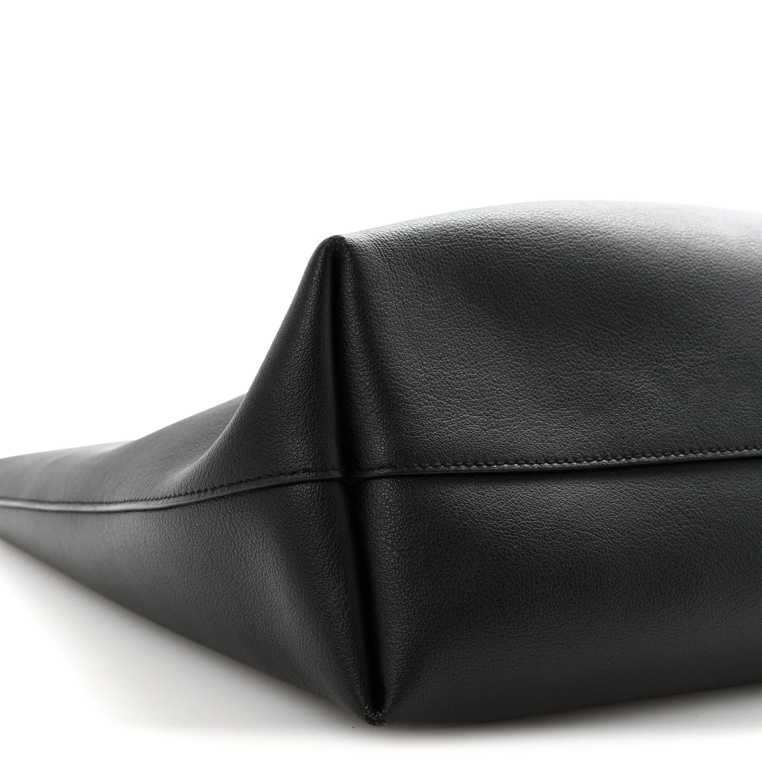 Calfskin Large Shopping Tote Black - Top Club