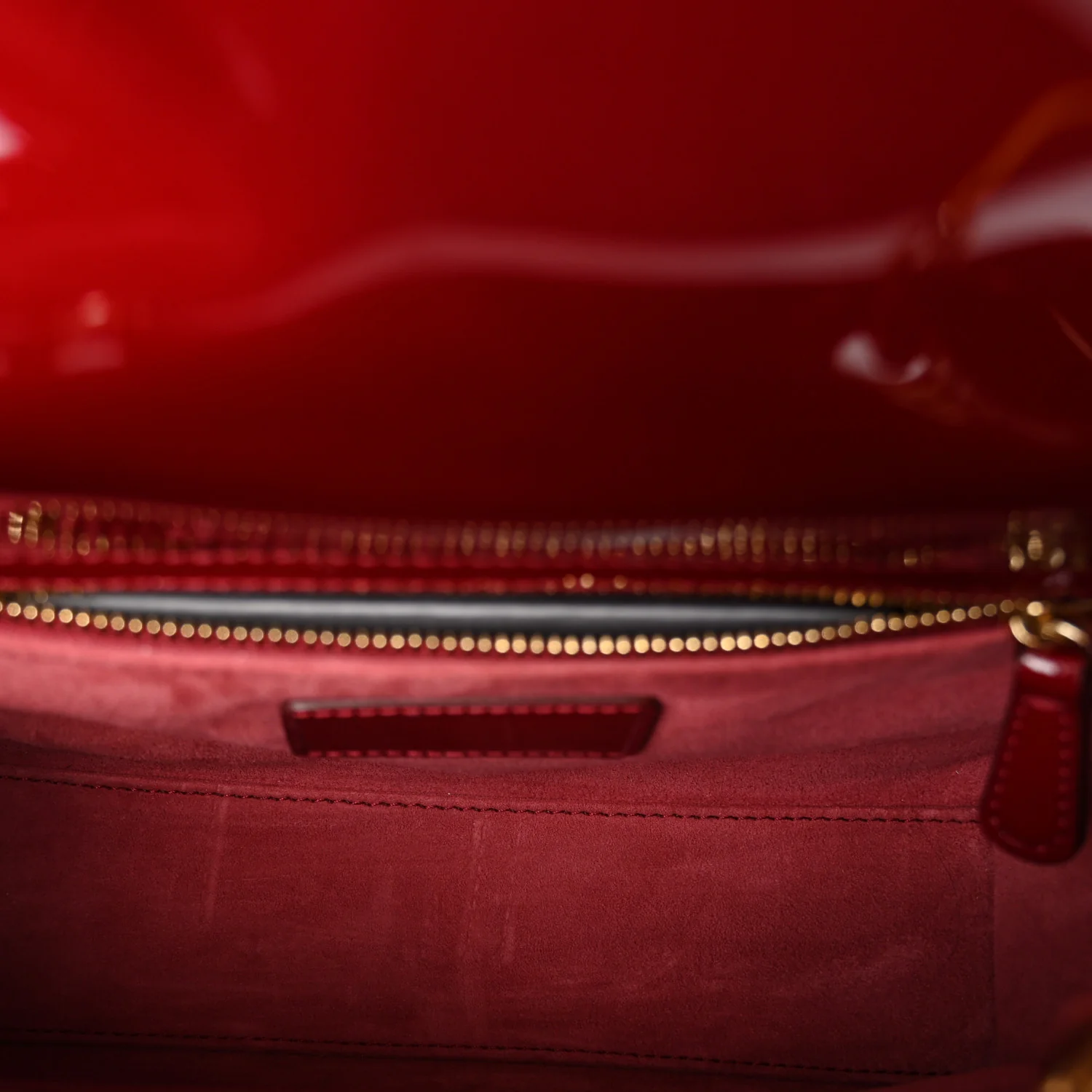 Patent Cannage Small Lady Dior Cherry Red - Top Club