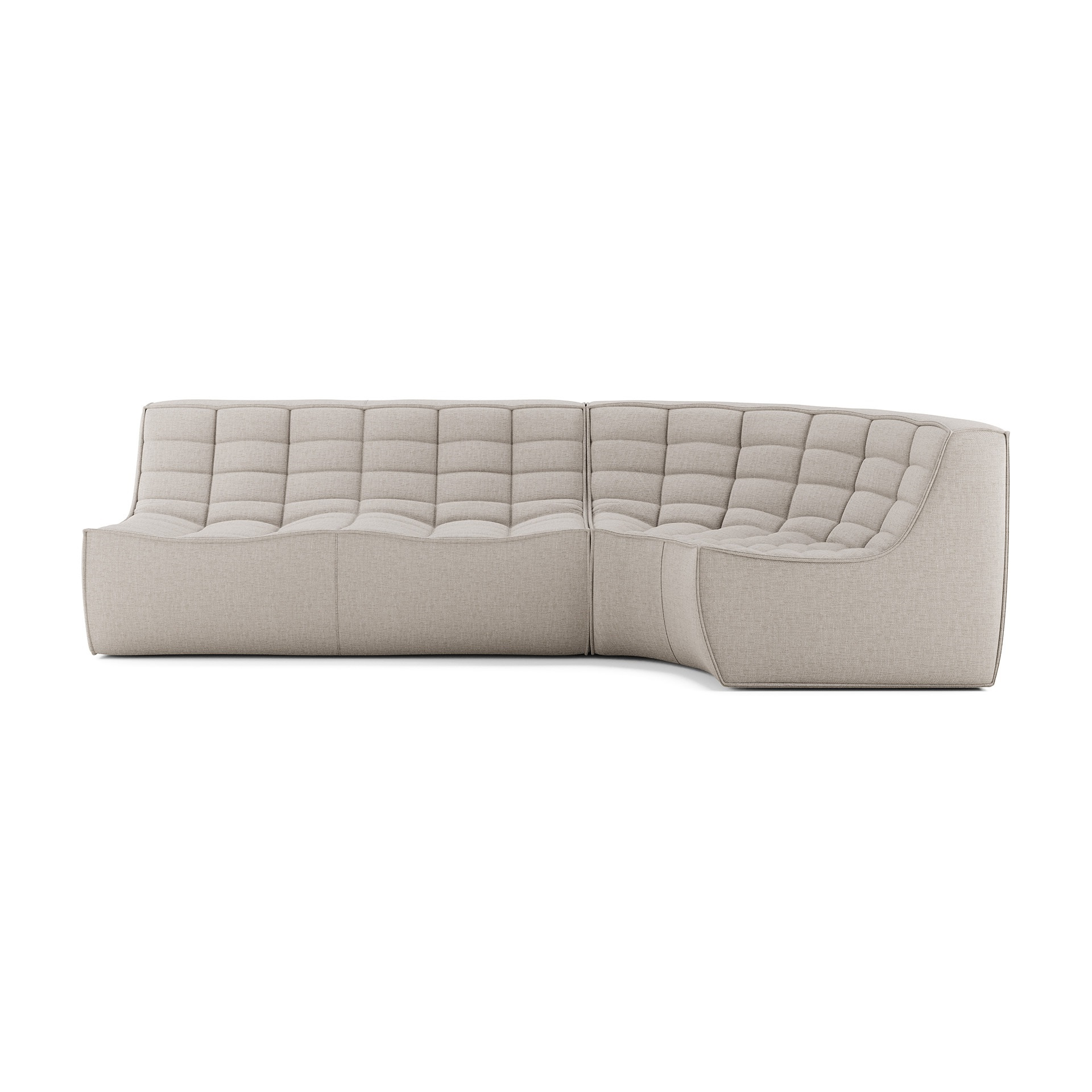 Modulaire bank N701 beige set 2 seat 90° ronde hoek