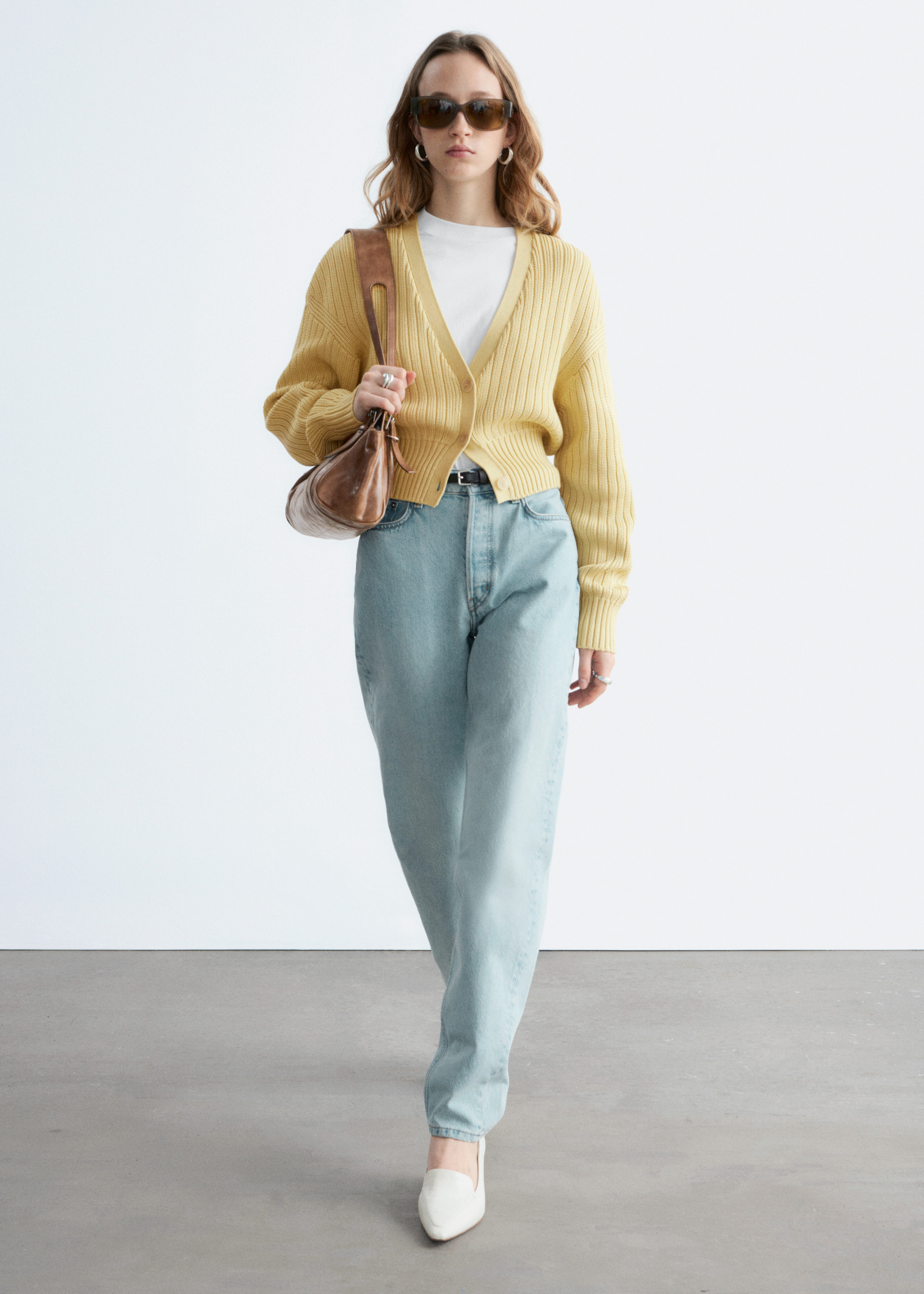 & Other Stories RIB-KNIT COTTON CARDIGAN